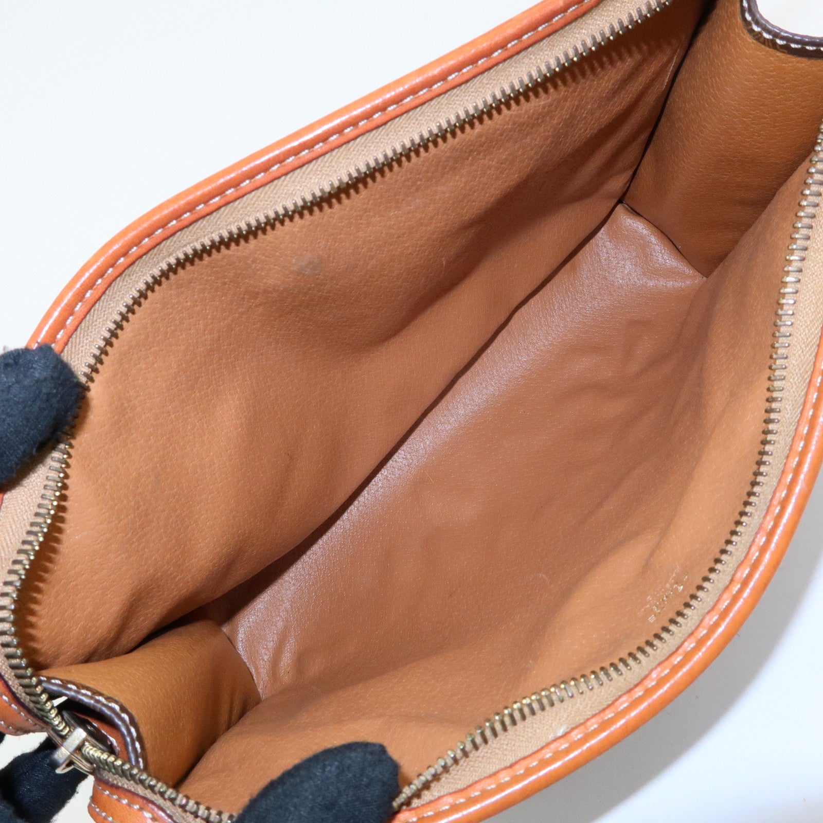 CELINE Macadam PVC Coated Canvas Leather Clutch Bag Pouch Brown