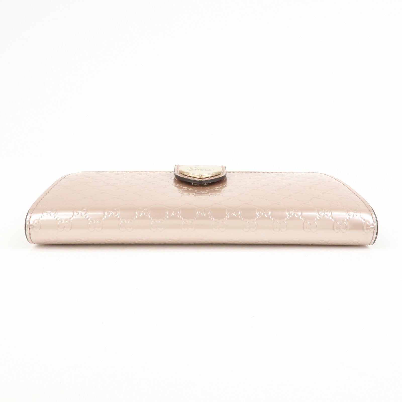 GUCCI Micro Guccissima Lovely Heart W Hook Long Wallet Pink 203550
