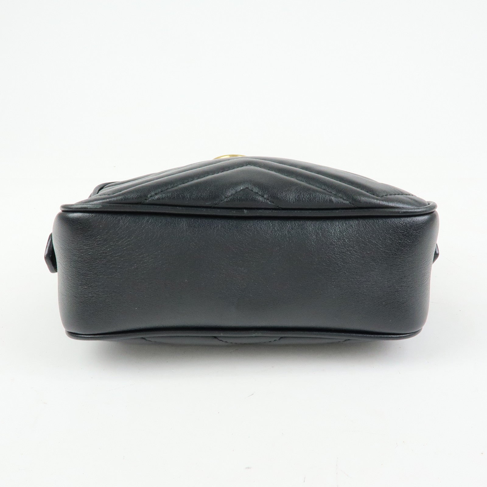 GUCCI GG Marmont Leather Shoulder Bag Crossbody Bag Black 448065