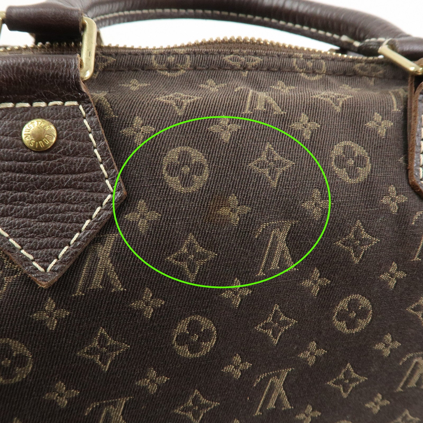Louis Vuitton Monogram Mini Lin Speedy 30 Boston Bag Ebene M95224