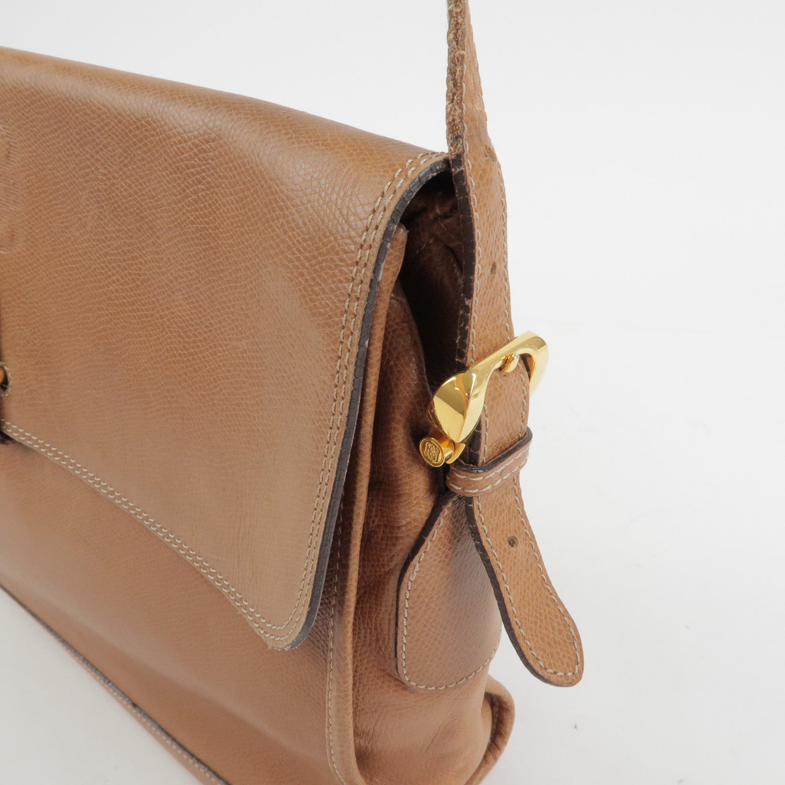 LOEWE Anagram Leather Shoulder Bag Crossbody Bag Brown
