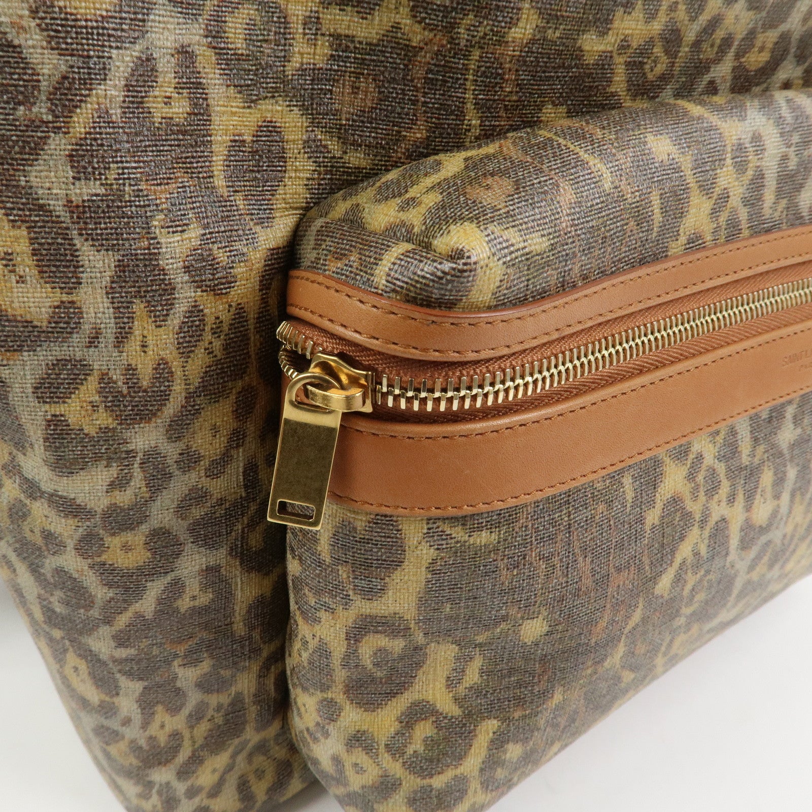 SAINT LAURENT PARIS PVC Leather Backpack Rucksuck Animal 534967