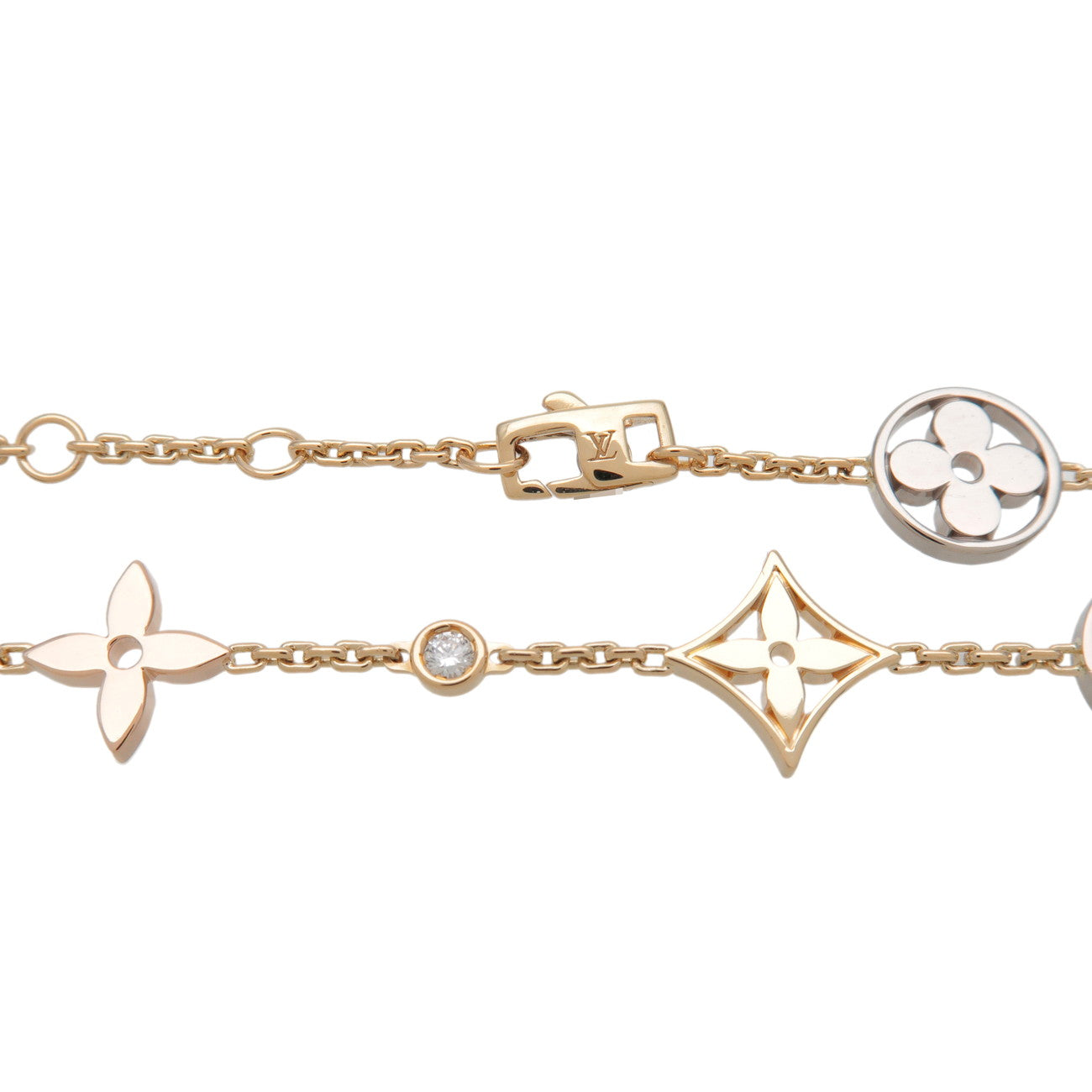 Louis Vuitton Monogram Idylle 2PDaimond Bracelet 750WG/PG/YG Q95286
