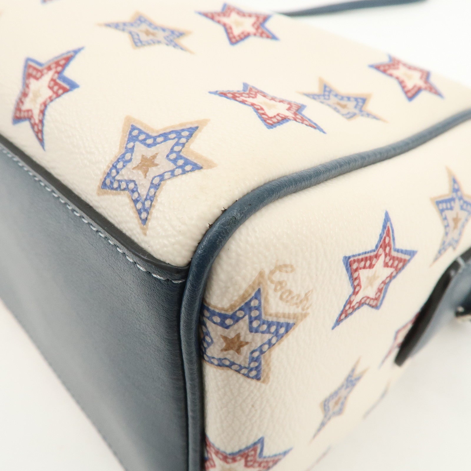 COACH PVC Leather 2Way Shoulder Bag Hand Bag Star White