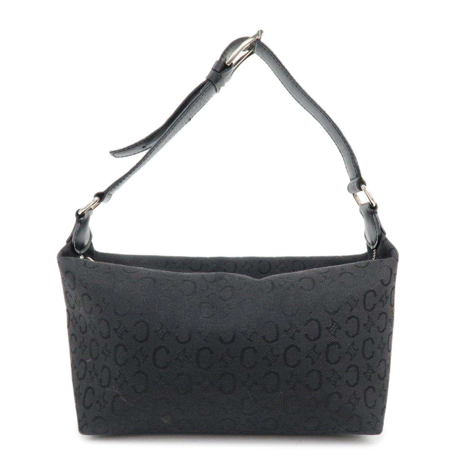 CELINE C Macadam Canvas Leather Hand Bag Shoulder Bag Black