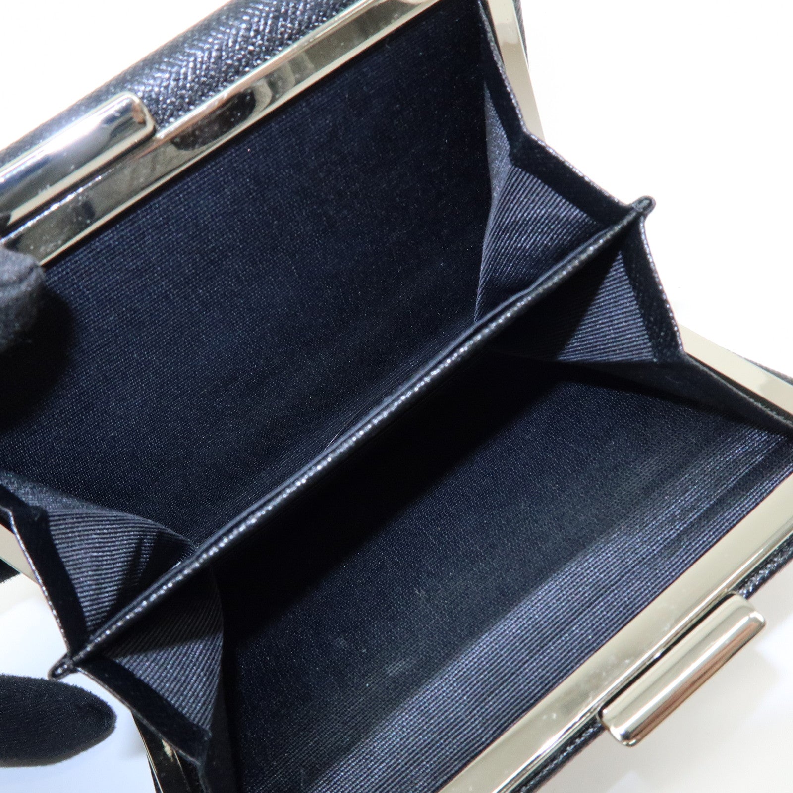 BURBERRY Nova Plaid Canvas Leather Compact Wallet Black Beige