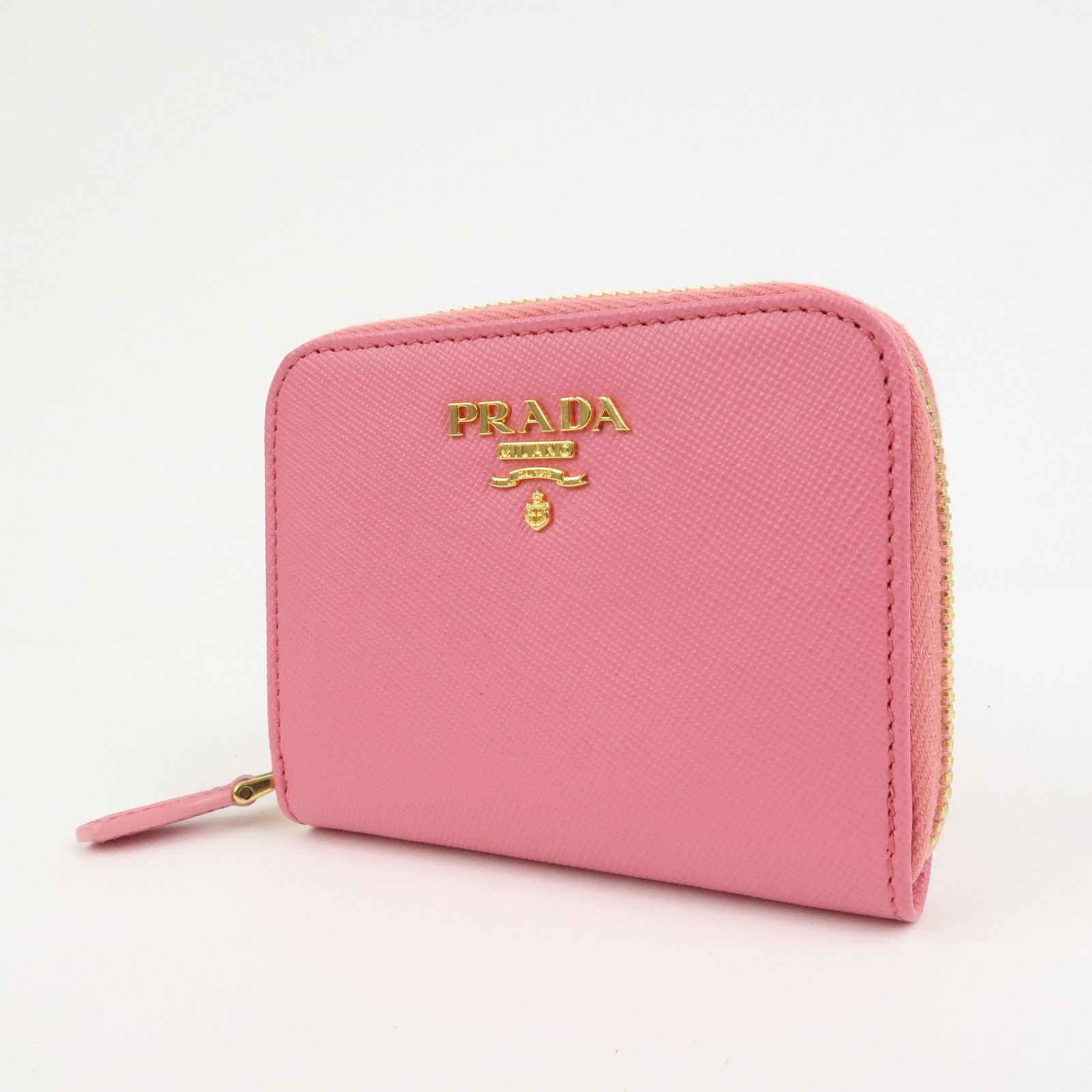 PRADA Triangle Logo Saffiano Leather Coin Case Coin Purse 1M0268