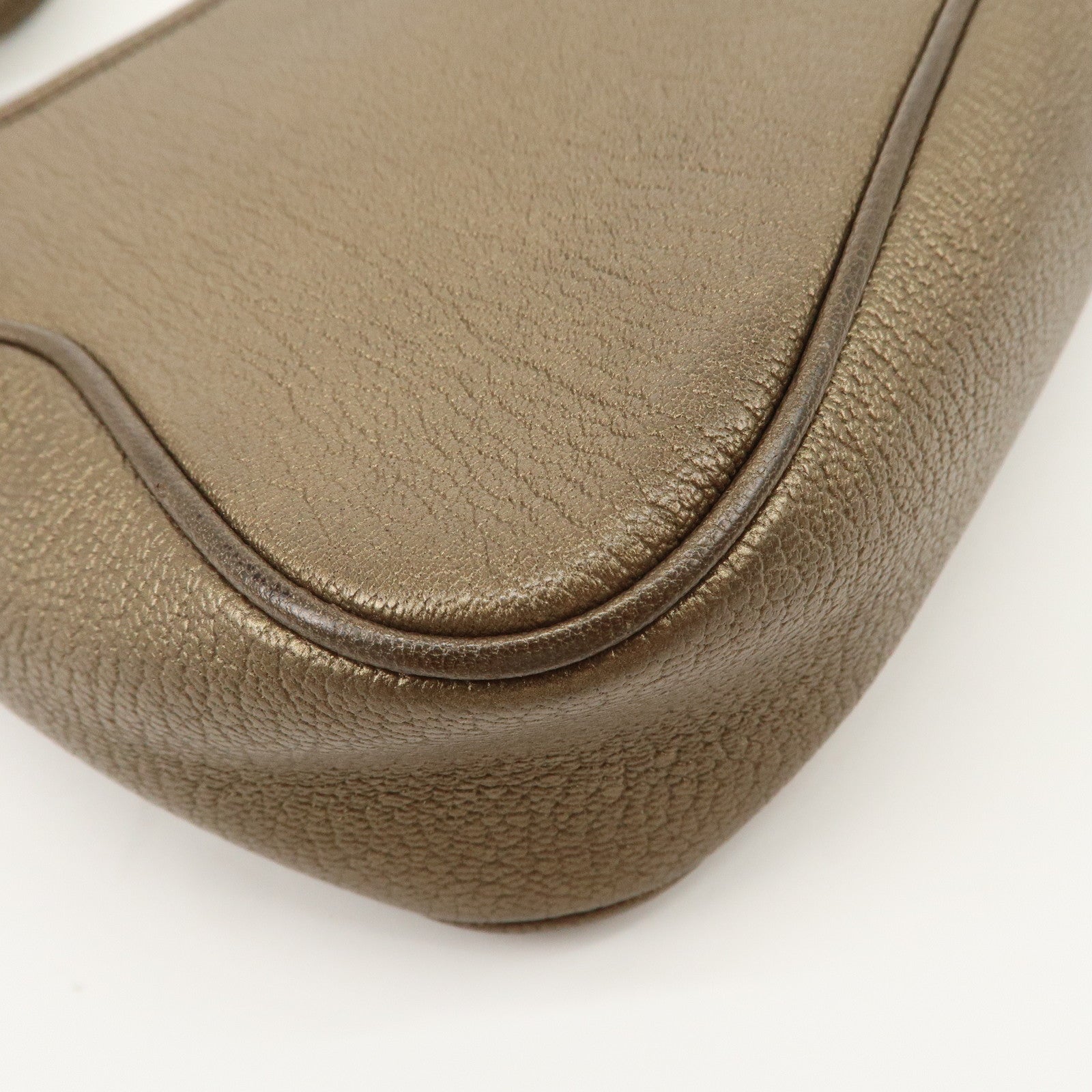 Ferragamo Leather Shoulder Bag Hand Bag Bronze