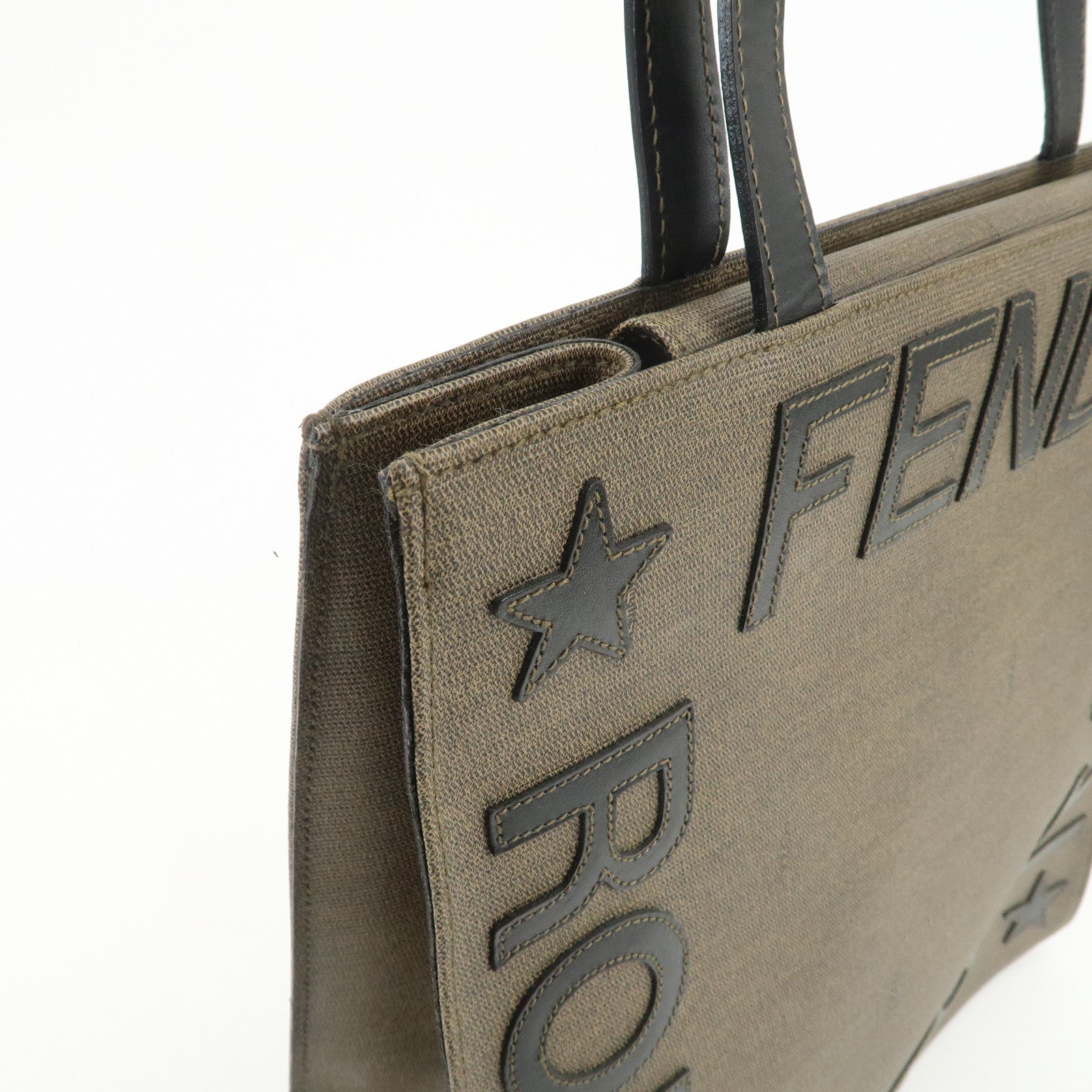 FENDI 1925 ROMA ITALY PVC Leather Tote Bag Brown Black 45426000