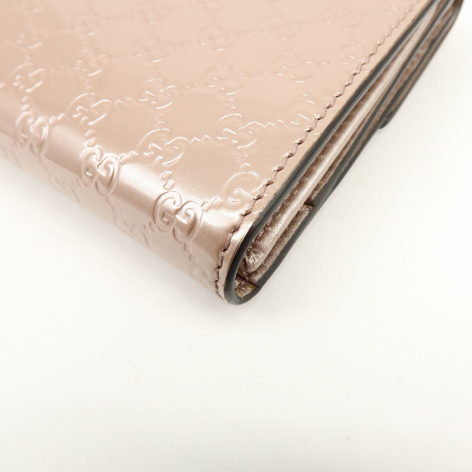 GUCCI Lovely Heart Microguccissima Bi-fold Long Wallet Pink 203550