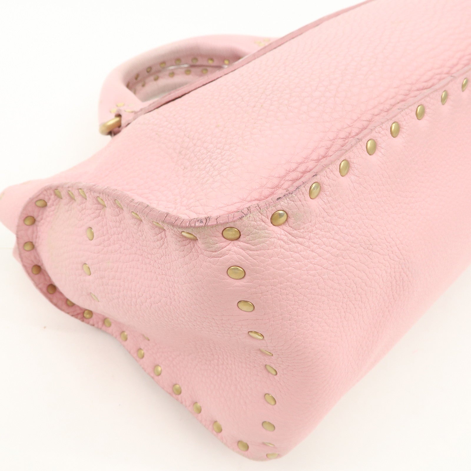 CELINE Leather Boogie Bag Hand Bag Tote Bag Pink