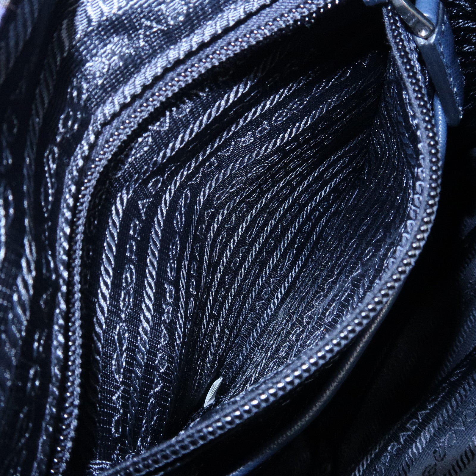 PRADA Triangle Logo Nylon Camouflage Backpack Rucksack Blue