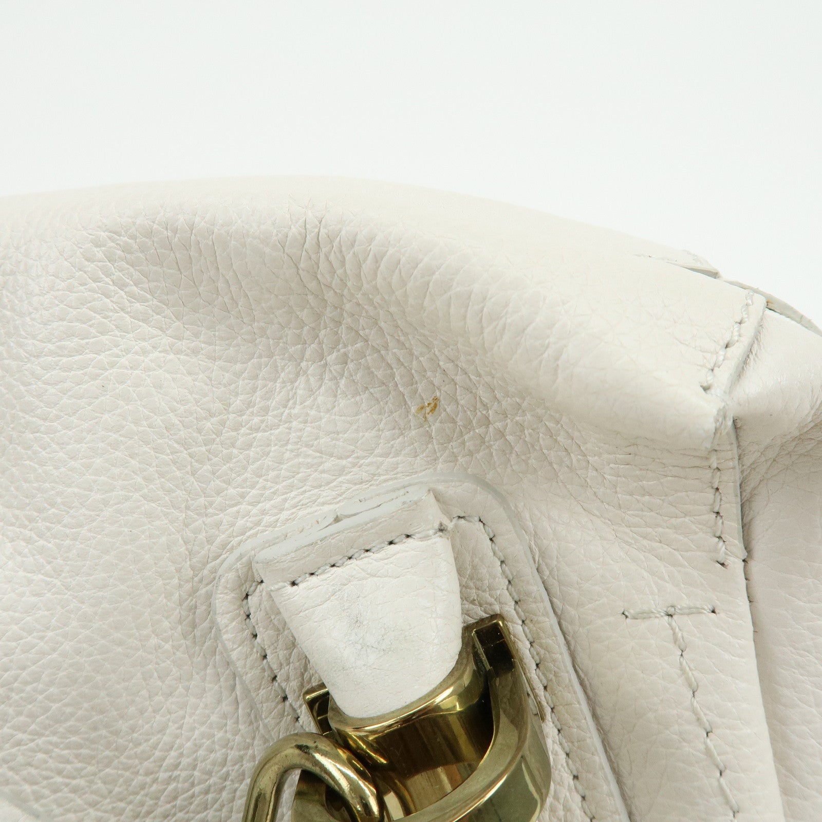 Chloe Paraty Leather 2Way Bag Hand Bag White