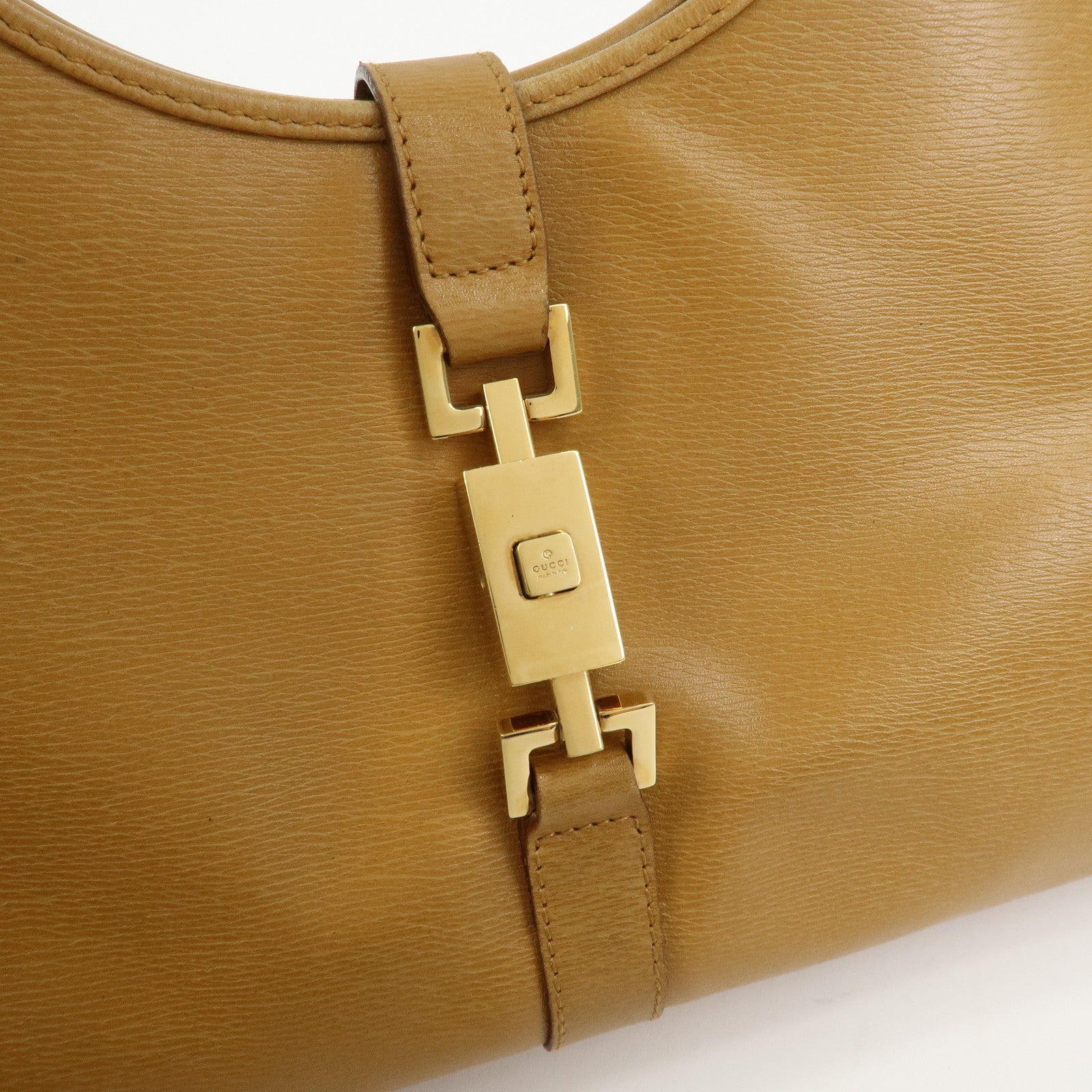 GUCCI Jackie Logo Leather Shoulder Bag Hand Bag Brown 002・1067