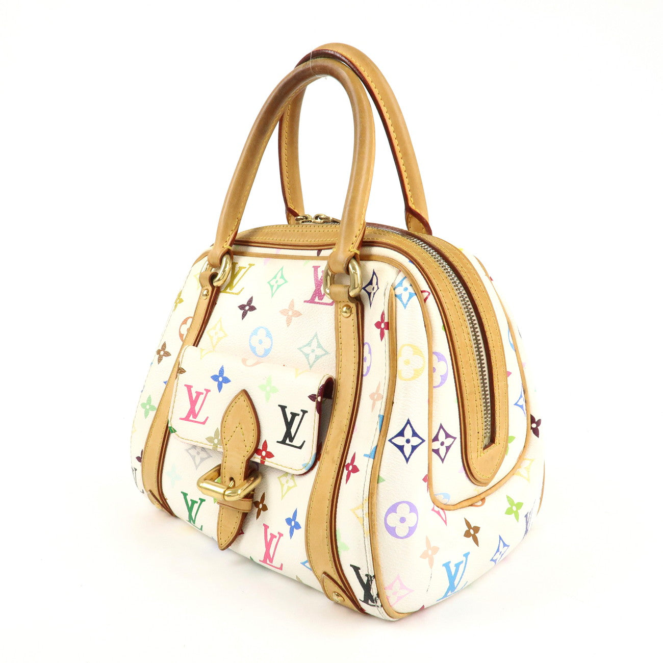 Louis Vuitton Monogram Multicolor Priscilla Hand Bag Blanc M40096 Used