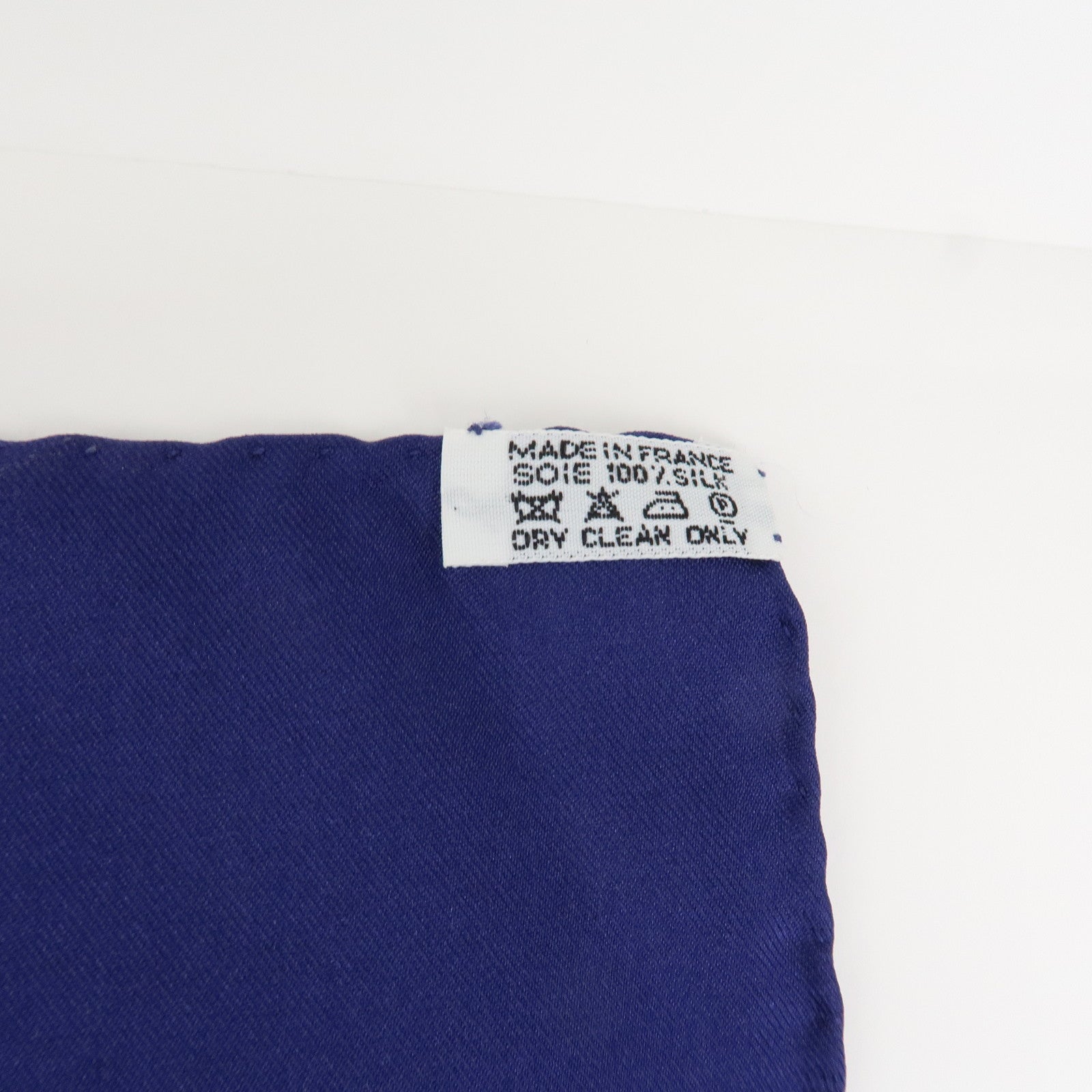 HERMES Carre 90 Silk 100% LES RUBANS DU CHEVAL Navy Used