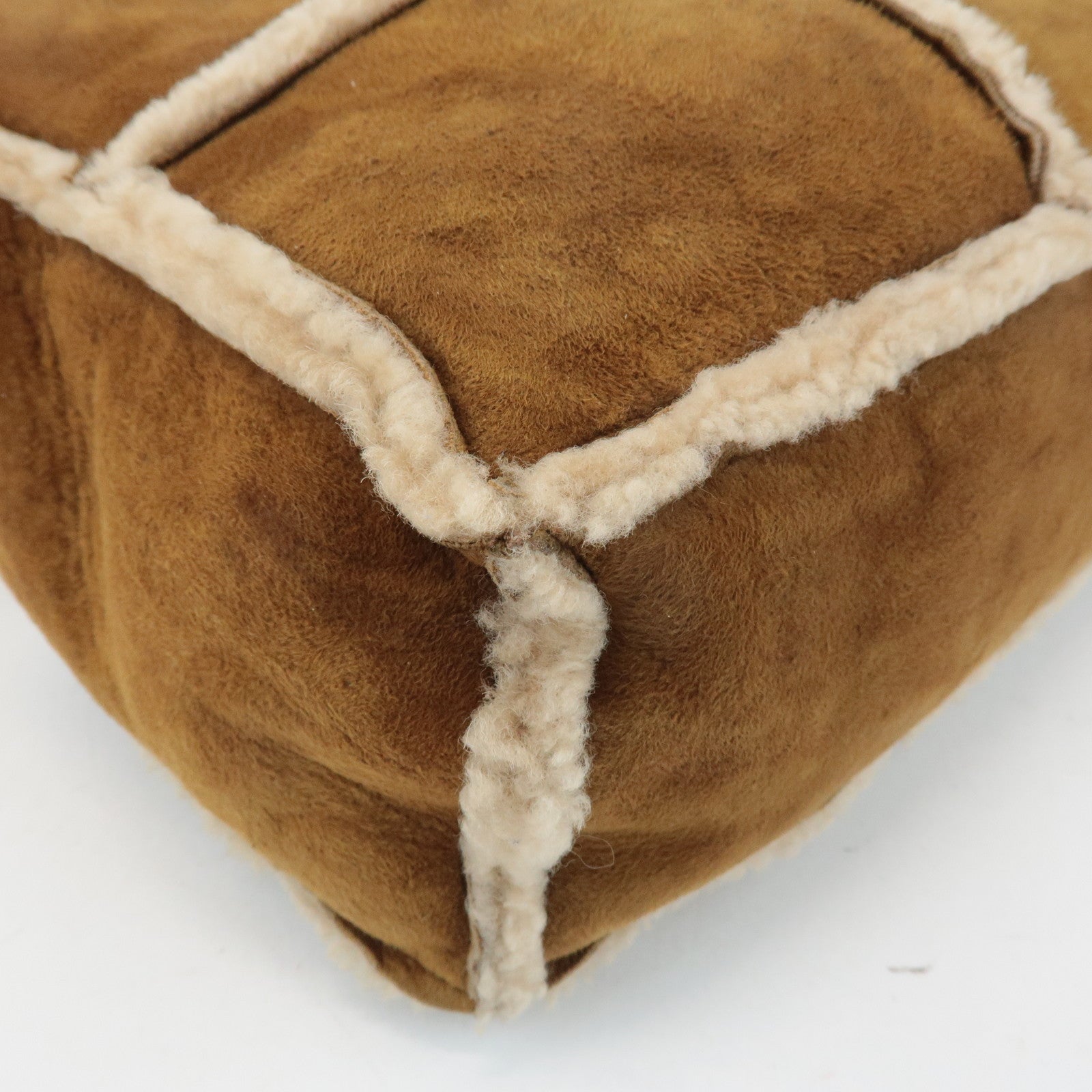 CHANEL Chocolate Bar Suede Mouton Shoulder Bag Hand Bag Brown Used