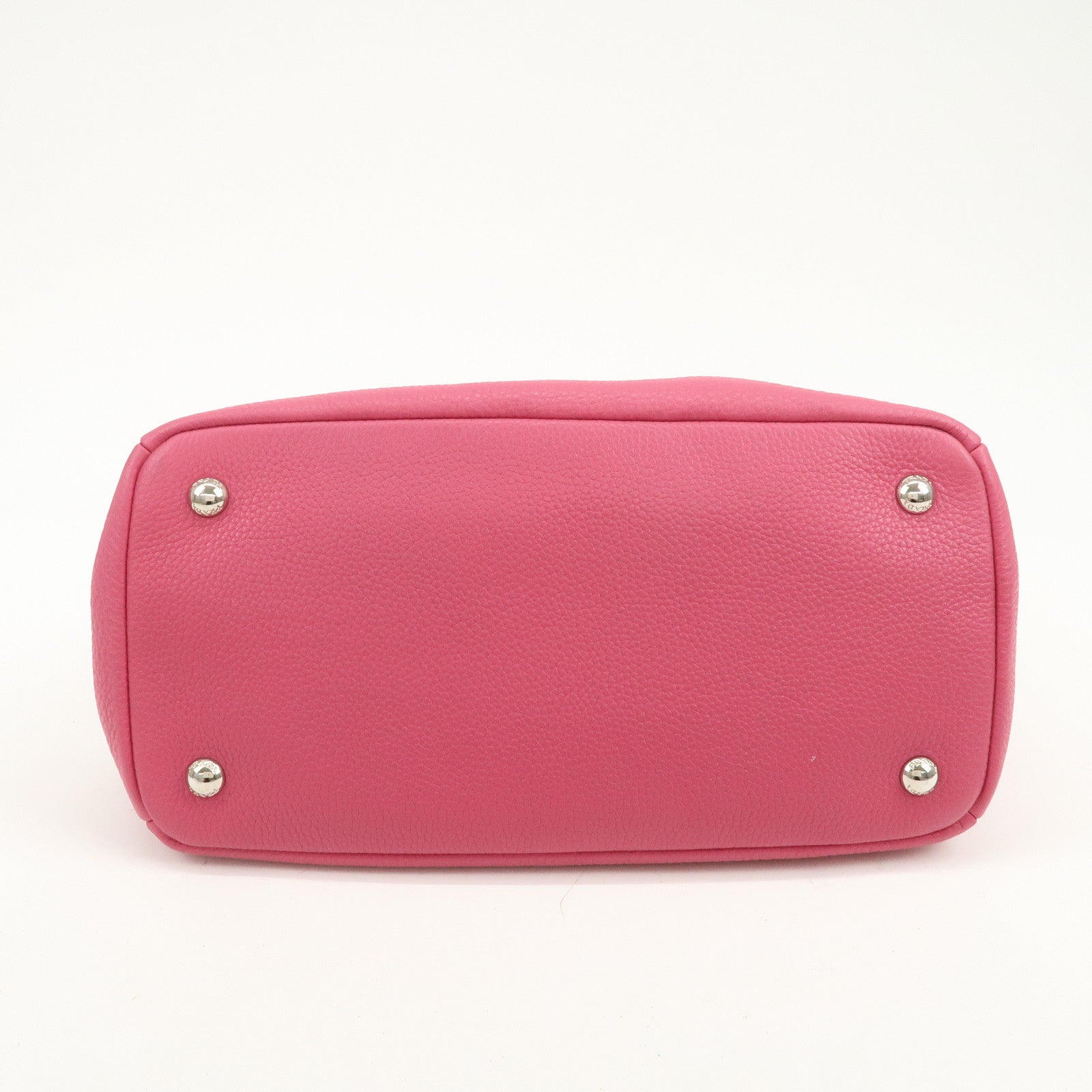 PRADA Triange Logo Leather 2Way Hand Bag Shouldr Bag Pink BN2853