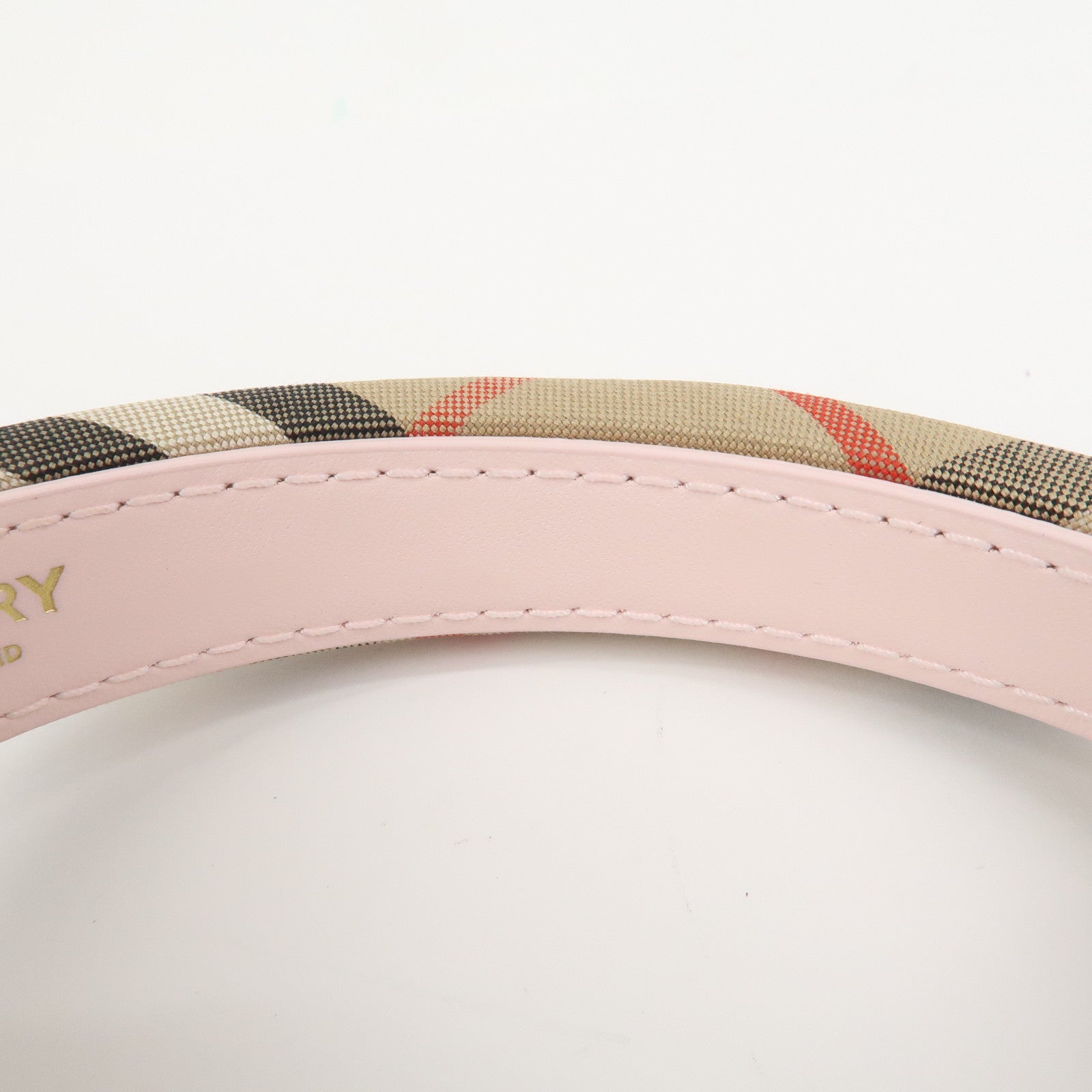 BURBERRY Nova Plaid Canvas Headband Beige