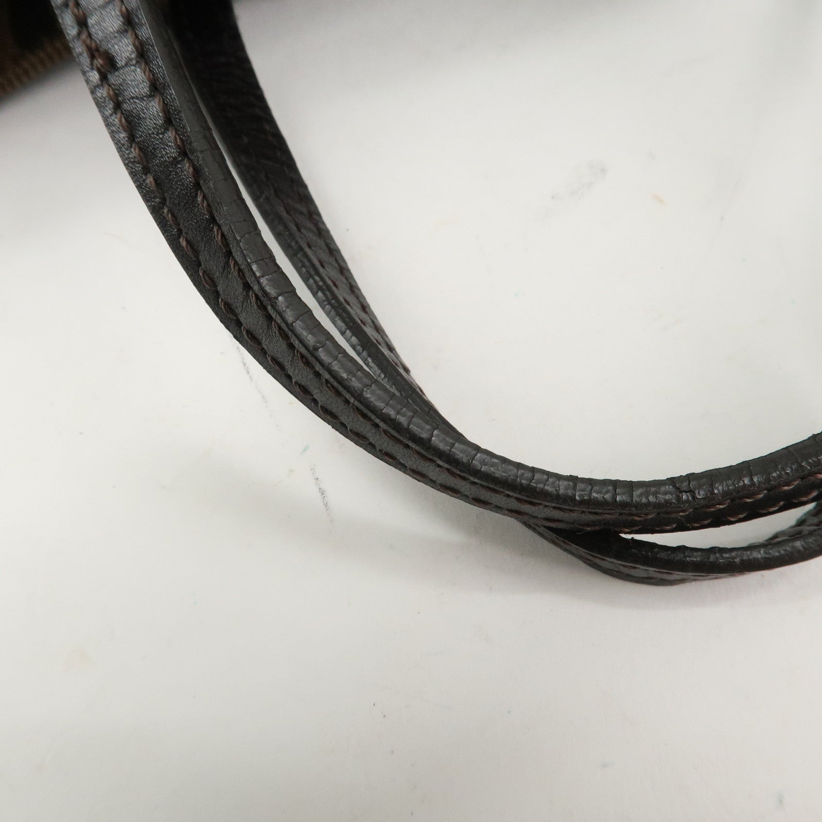 FENDI Zucca Canvas Leather Hand Bag Tote Bag Brown 8BH072