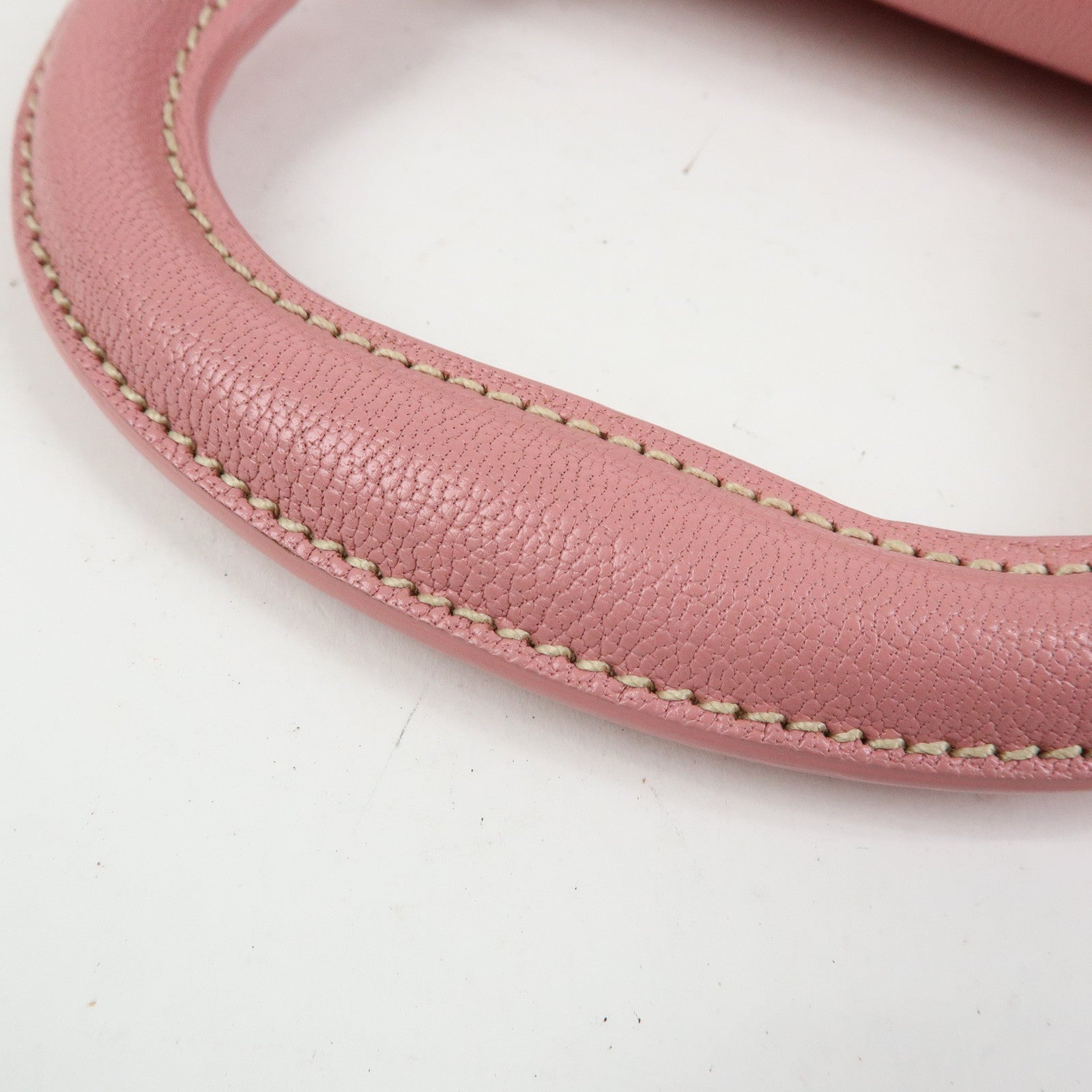 MIU MIU Madras Leather Top Handle 2Way Bag Hand Bag Pink RN0717