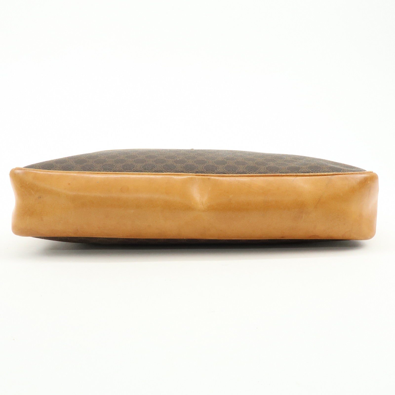 CELINE Macadam PVC Leather Hand Bag Tote Bag Brown