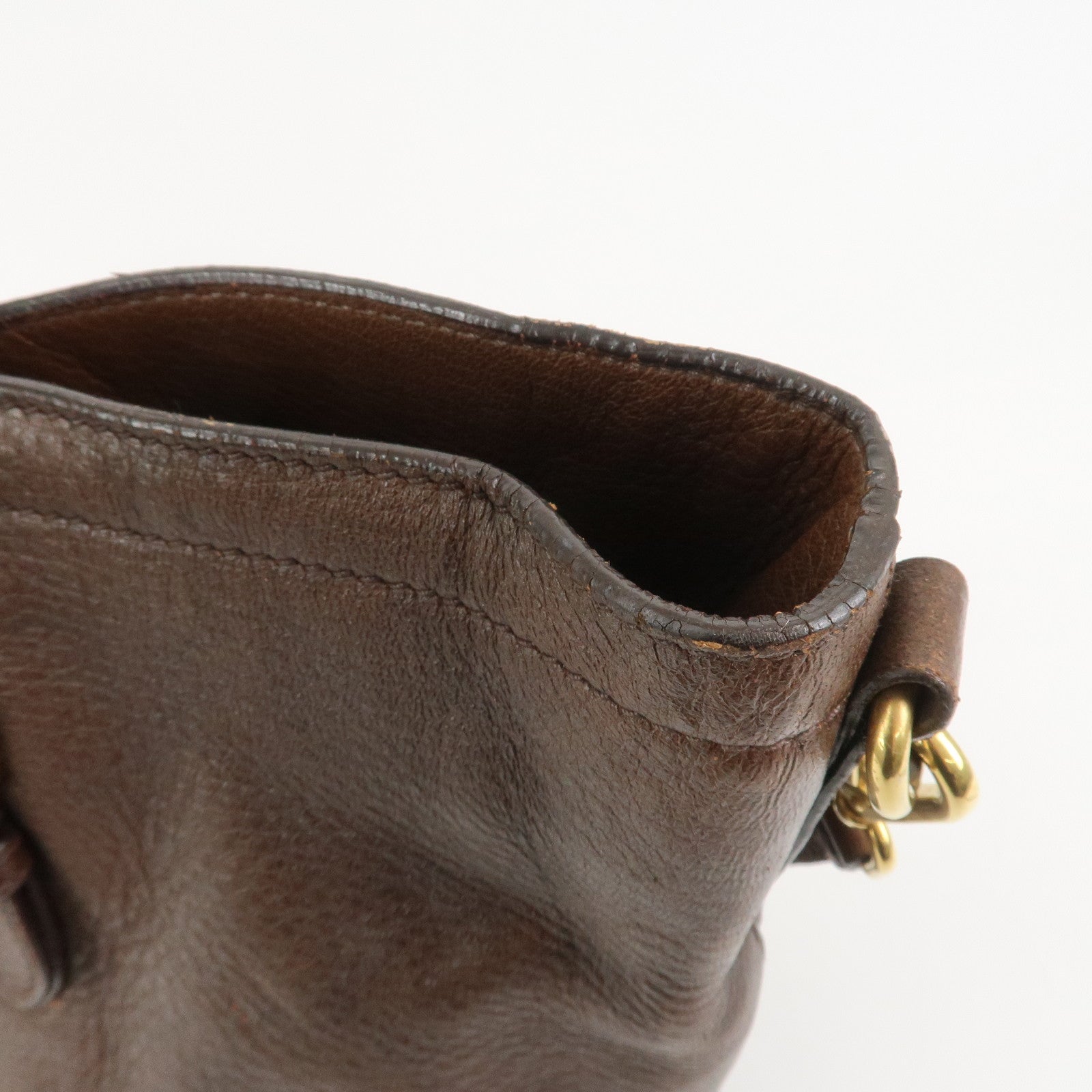 PRADA Leather 2Way Bag Hand Bag Shoulder Bag Crosbody Bag Brown