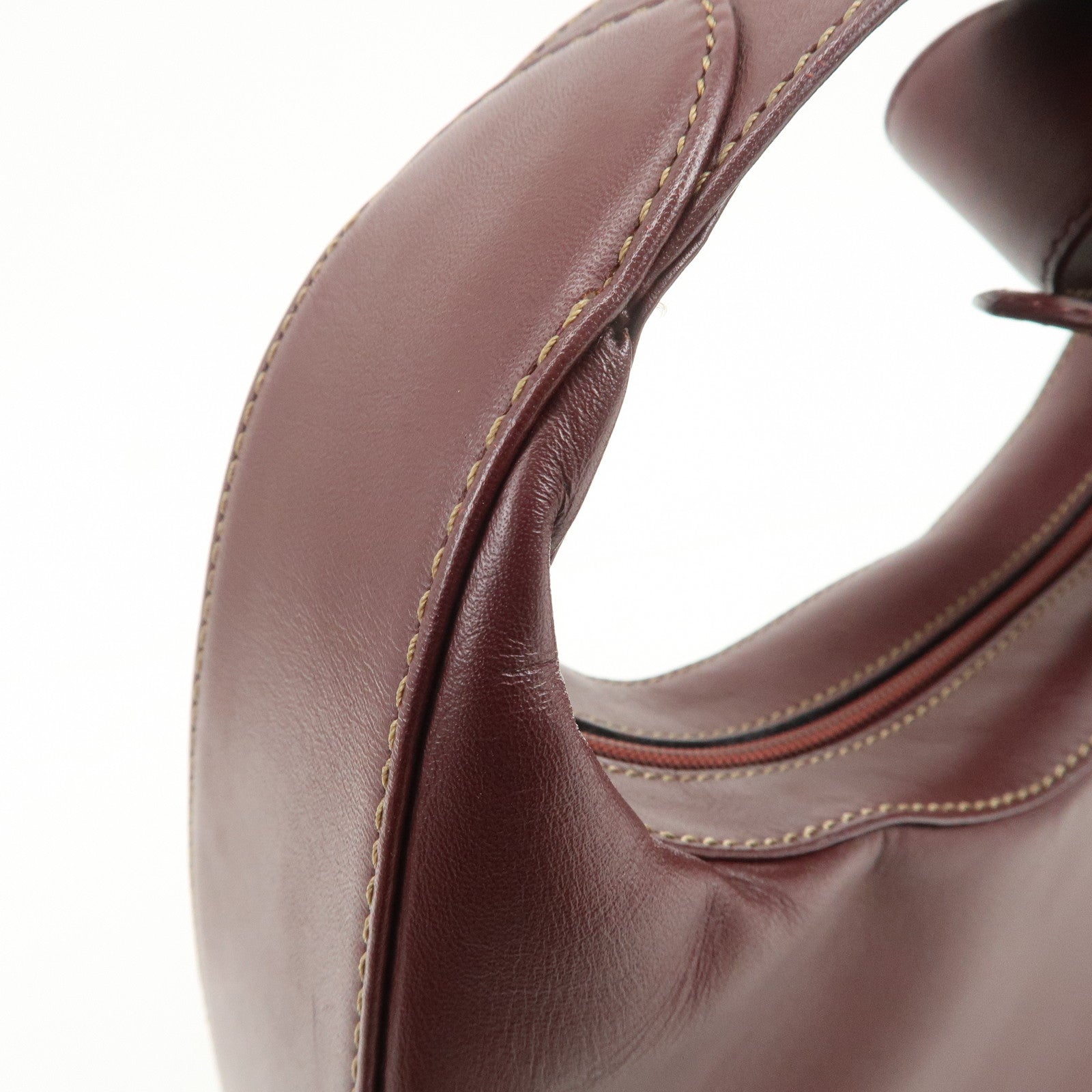 Cartier Must de Cartier Leather Shoulder Bag Bordeaux