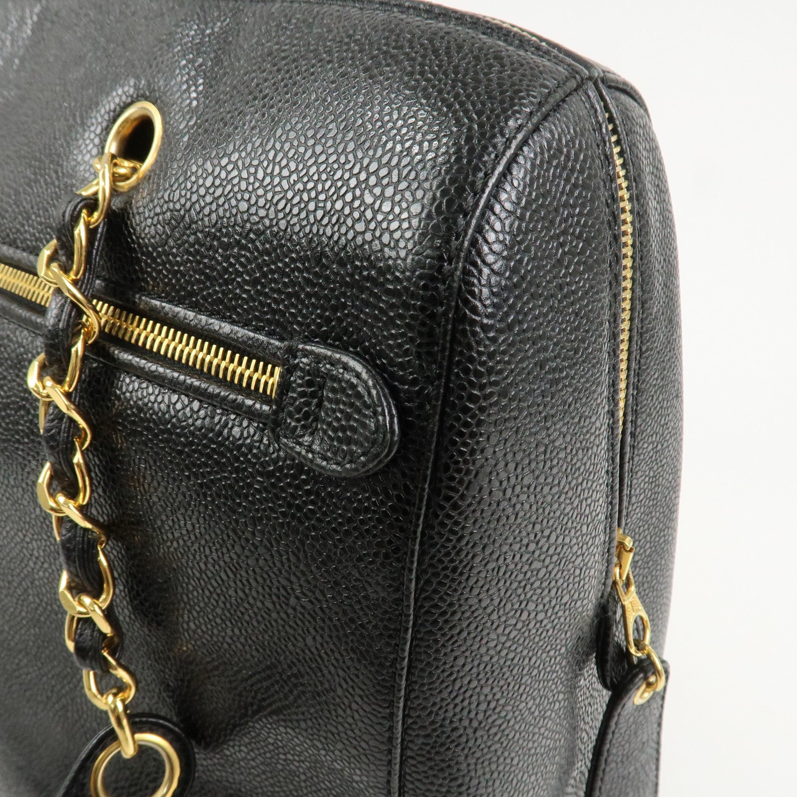 CHANEL COCO Mark Caviarskin Chain Shoulder Bag Black A10492