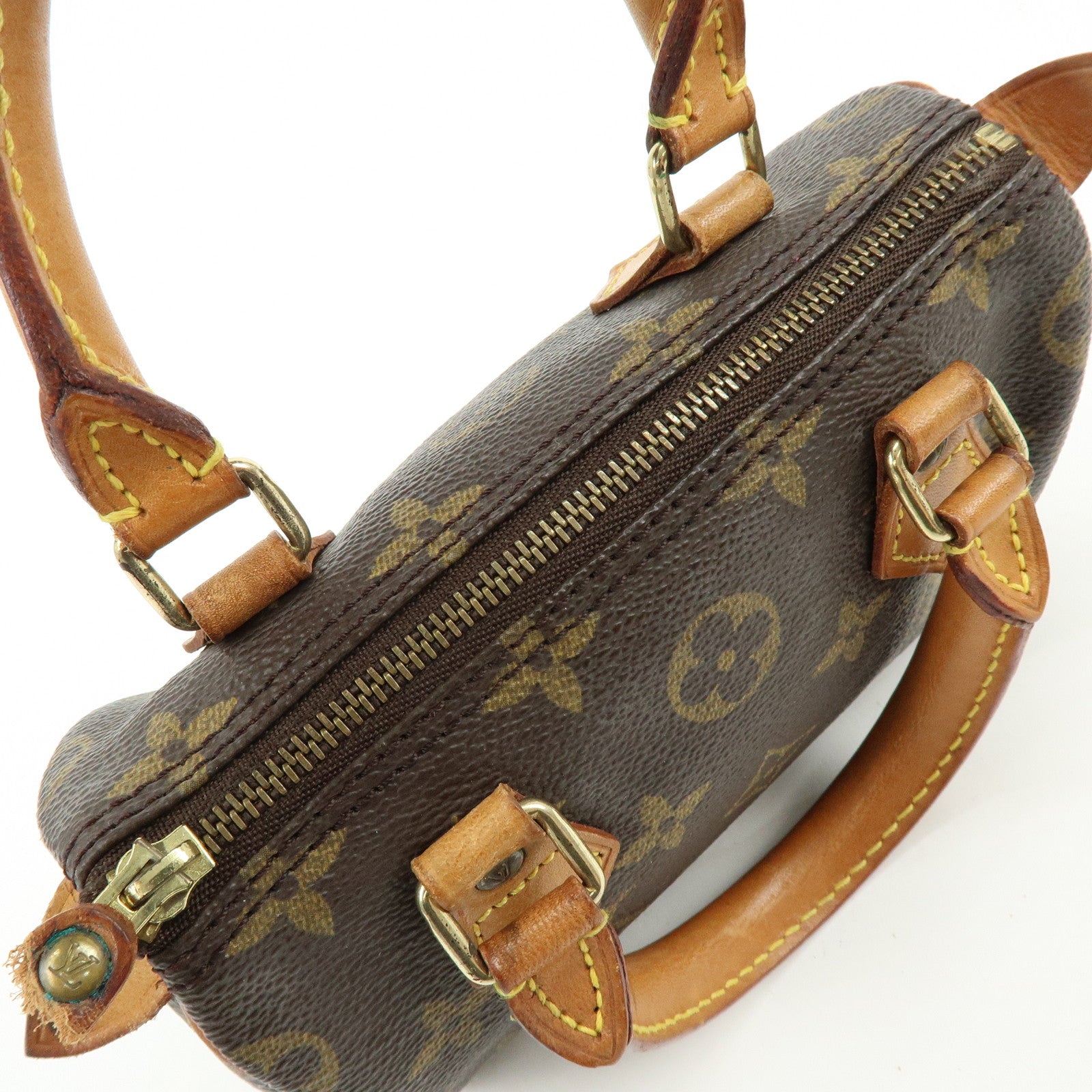 Louis Vuitton Monogram Mini Speedy Hand Bag & Strap Brown M41534