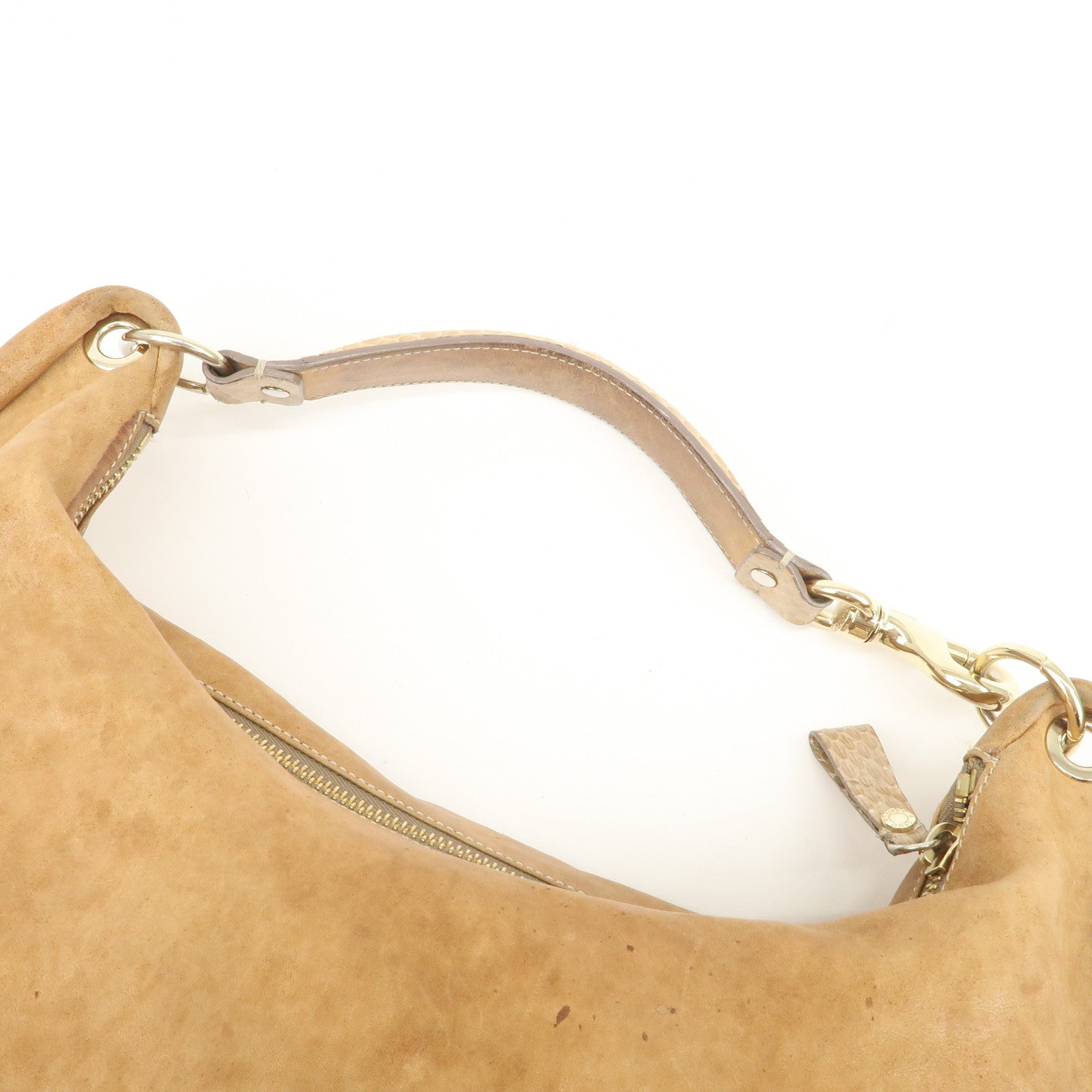 JIMMY CHOO Sky Bag Leather Shoulder Bag Hand Bag Brown