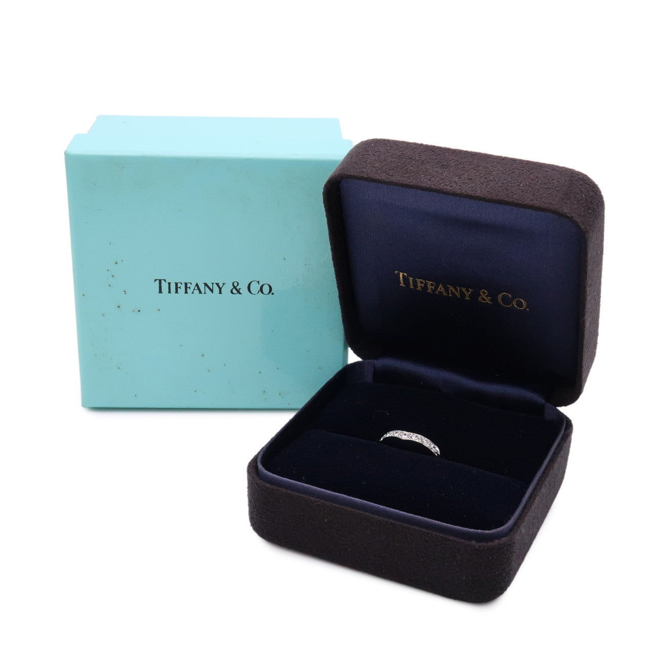 Tiffany & Co V Band Diamond Ring PT950 Platinum US5 EU49 HK10