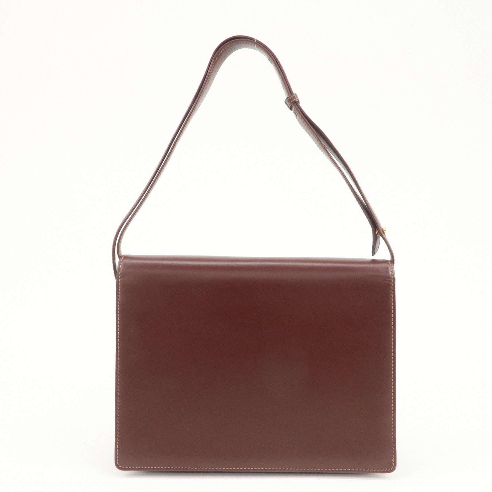 Cartier Must de Cartier Leather Shoulder Bag Hand Bag Bordeaux
