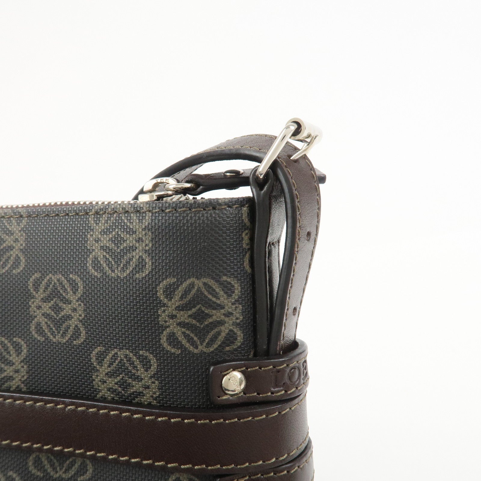 LOEWE Repeat Anagram Logo PVC Leather Shoulder Bag Crossbody Bag