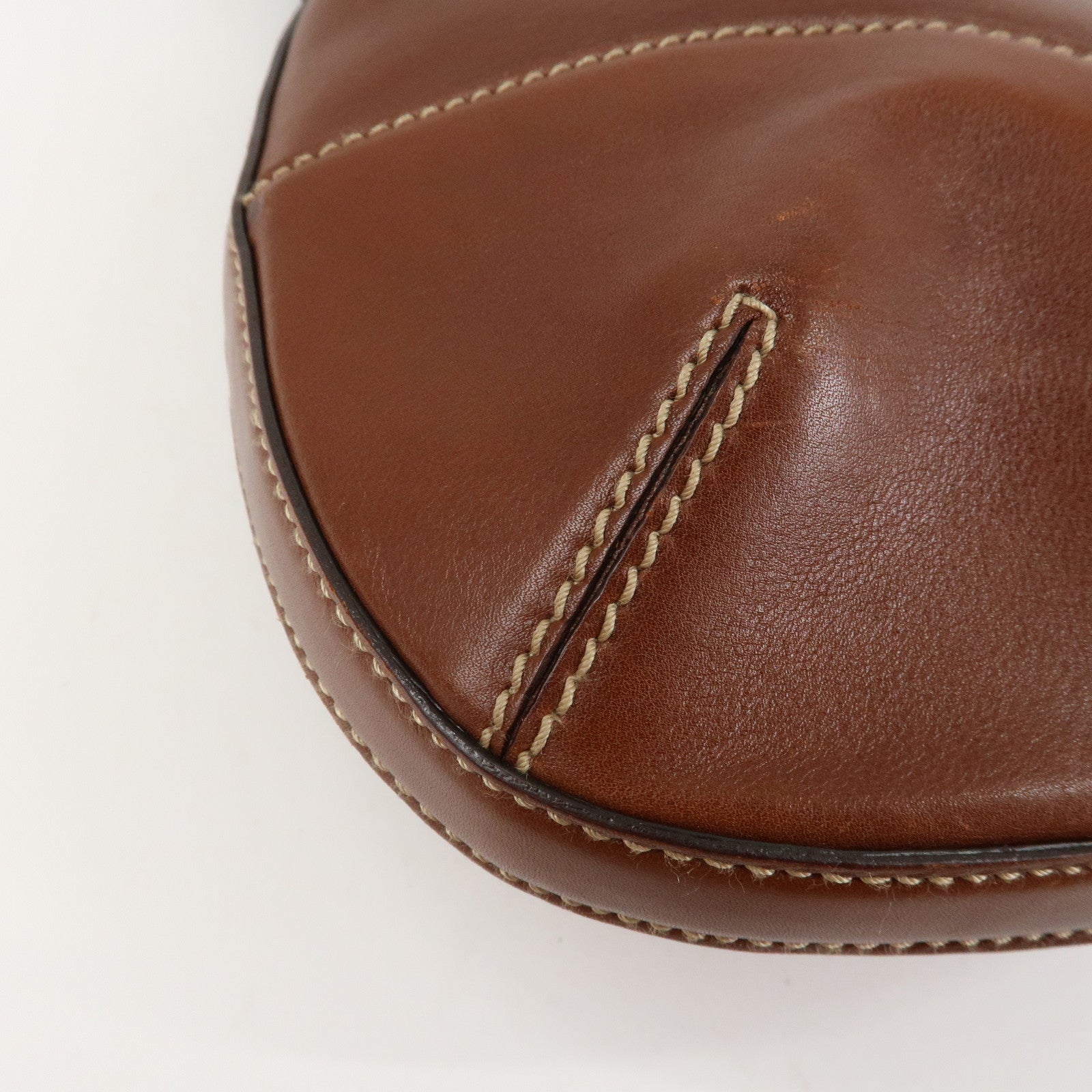 GUCCI Horsebit GG Canvas Leather Shoulder Bag Brown 137386