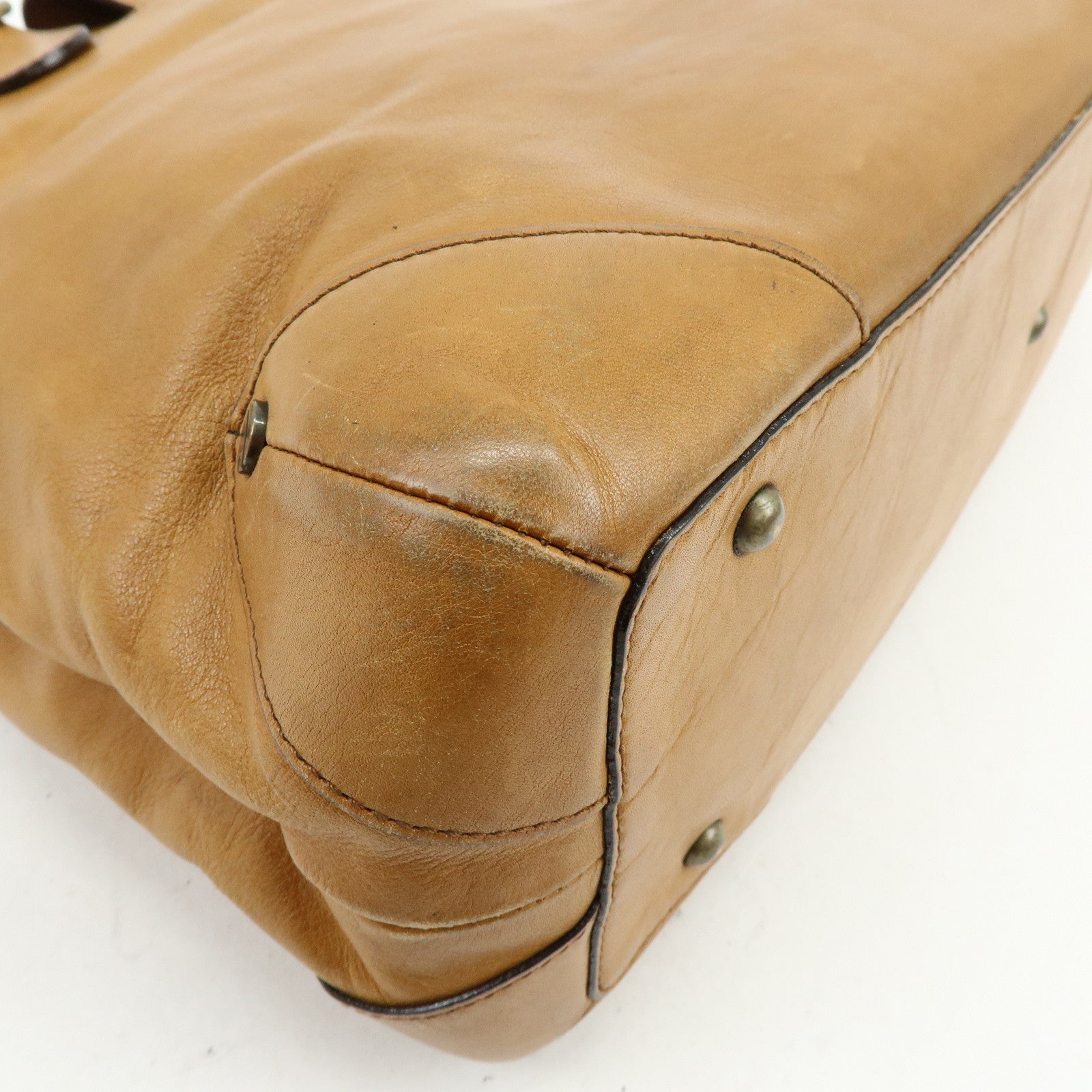 Chloe Maroquinerie Leather Tote Bag Shoulder Bag Hand Bag Brown