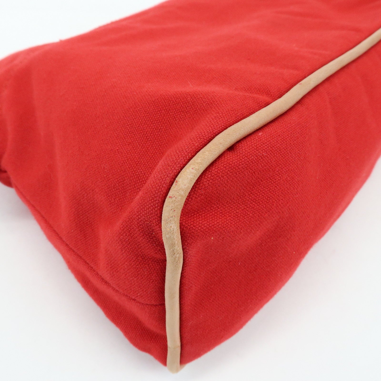 HERMES Cotton Canvas Bolide Pouch GM Cosmetic Pouch Red