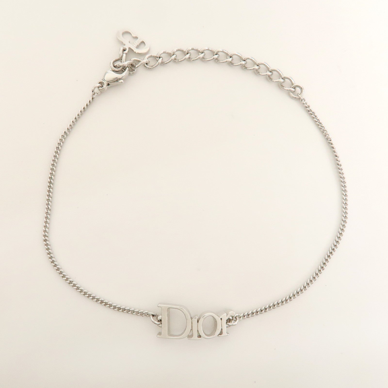 Christian Dior Logo Metal Bracelet Bangle Silver