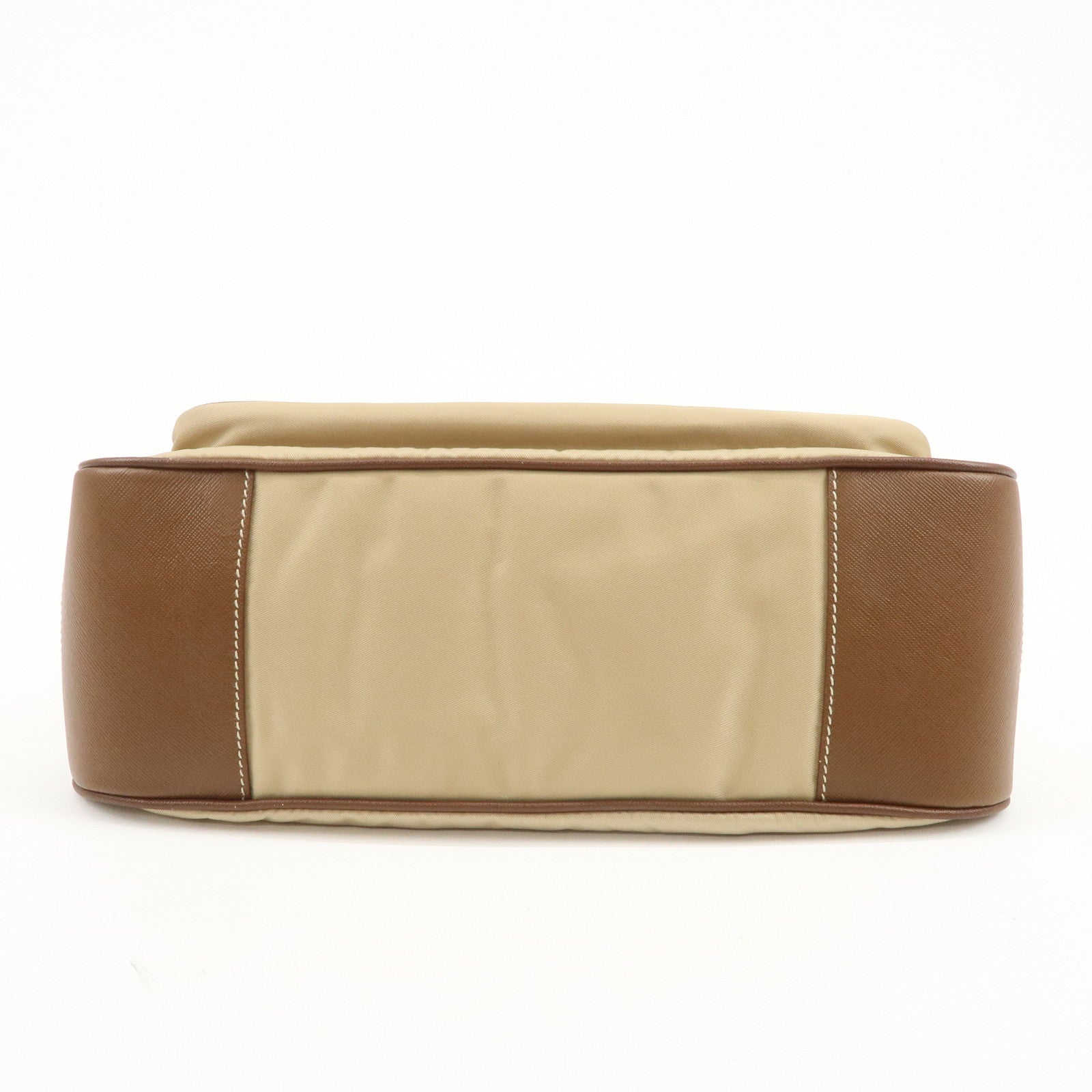 PRADA Triangle Logo Nylon Saffiano Leather Shoulder Bag Hand Bag