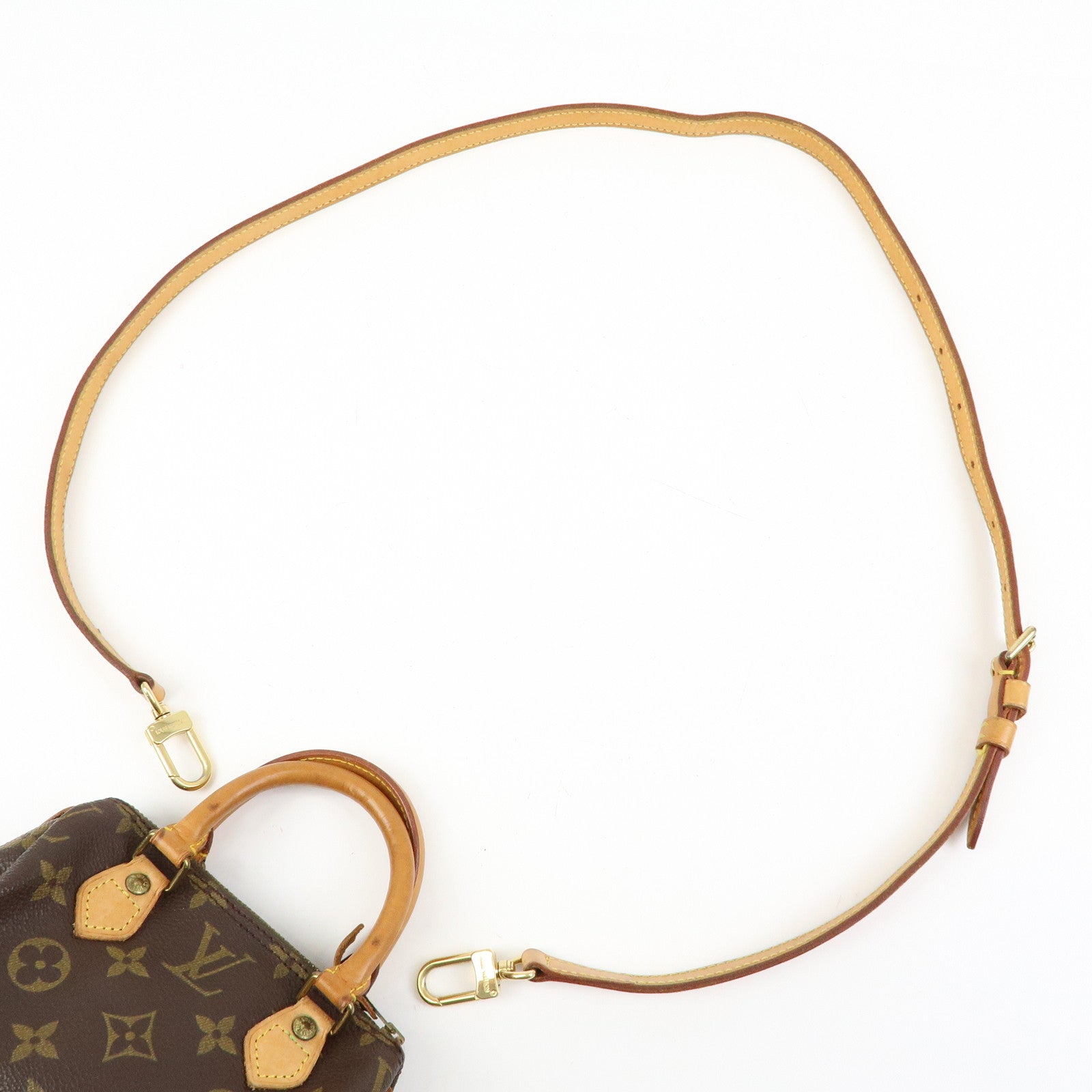 Louis Vuitton Monogram Mini Speedy Hand Bag & Strap Brown M41534