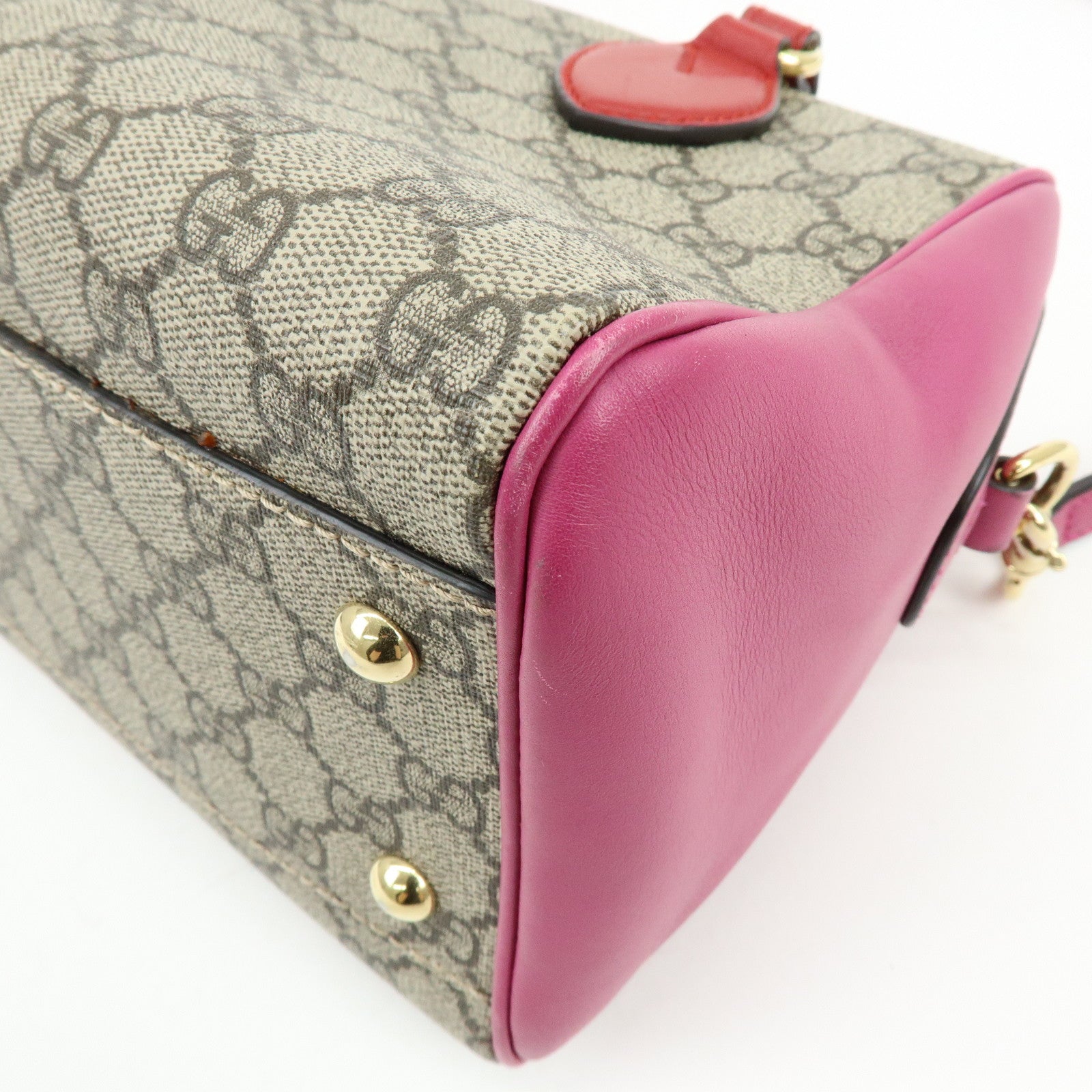 GUCCI GG Supreme Leather 2Way Bag Hand Shoulder Bag Beige 409529