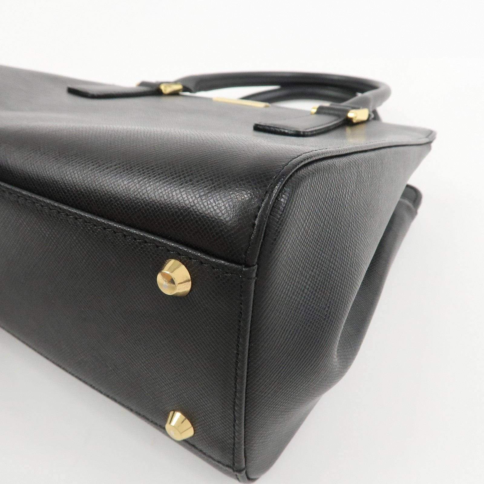BURBERRY Logo Leather Hand Bag Black