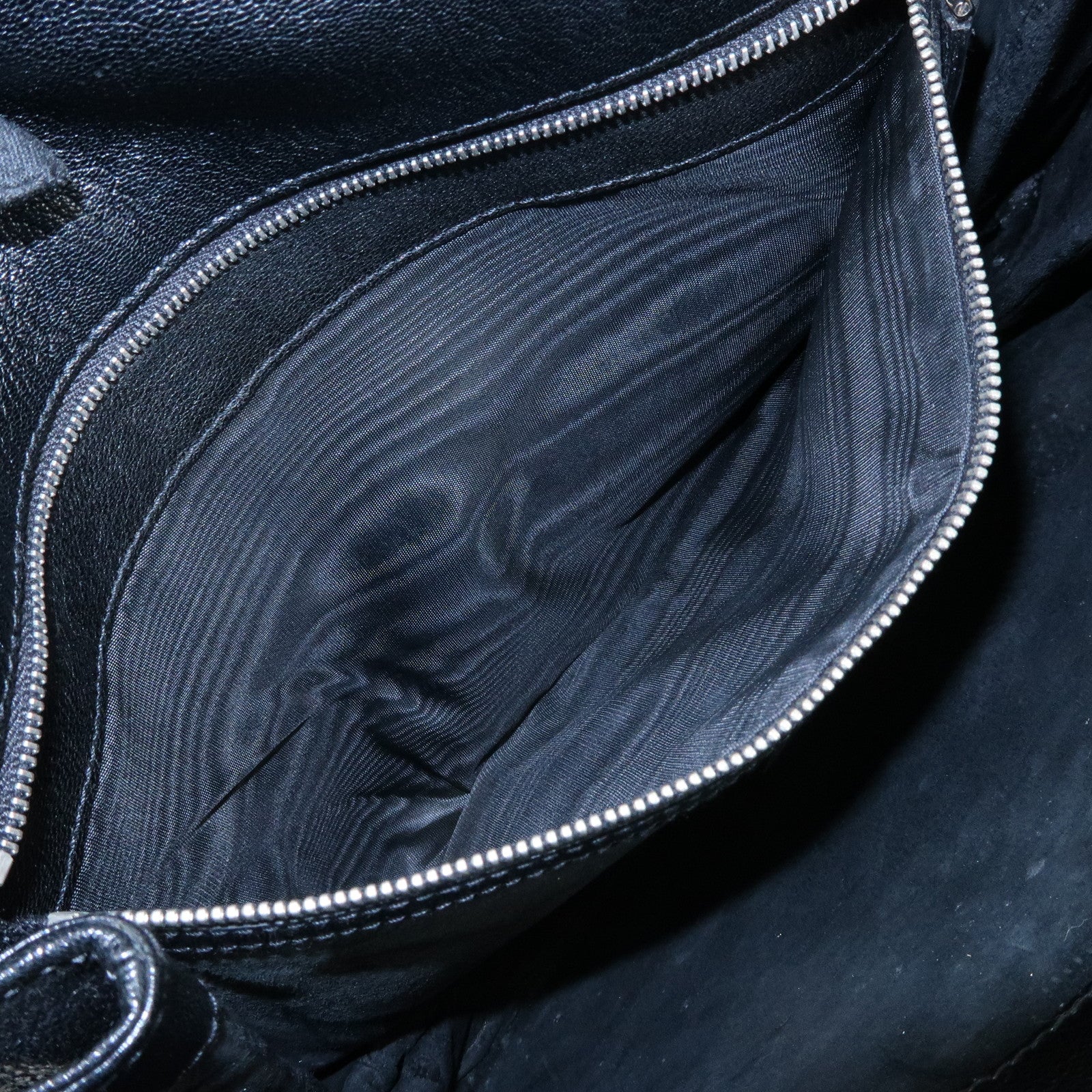 GUCCI Interlocking G Leather Shoulder Bag Hand Bag Black 115746