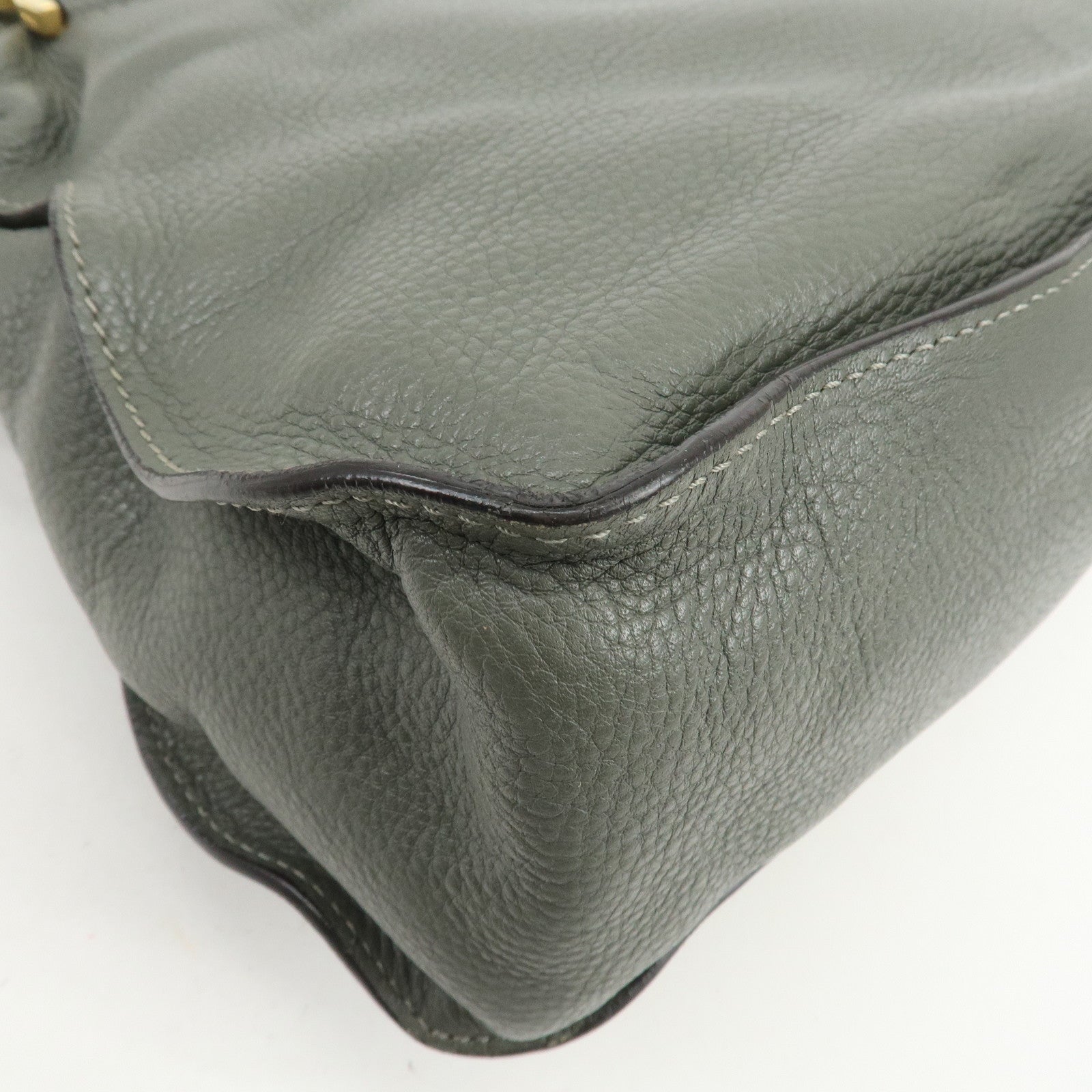 Chloe Marcie Leather Tote Bag Shoulder Bag Hand Bag Gray