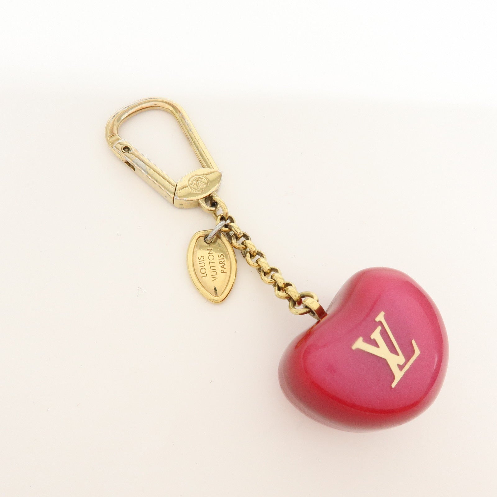 Louis Vuitton Resin Porte Cles Pomme Bag Charm Key Chain Red M66495