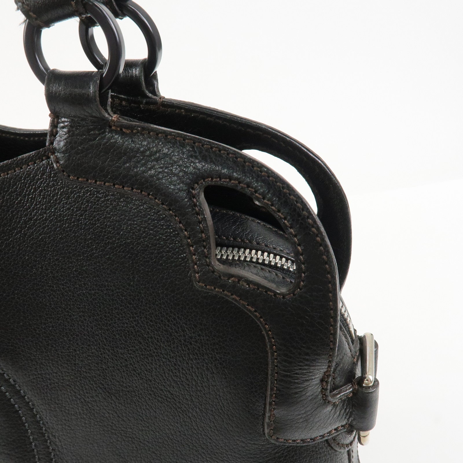 Cartier Marcello Leather Hand Bag Tote Bag Black