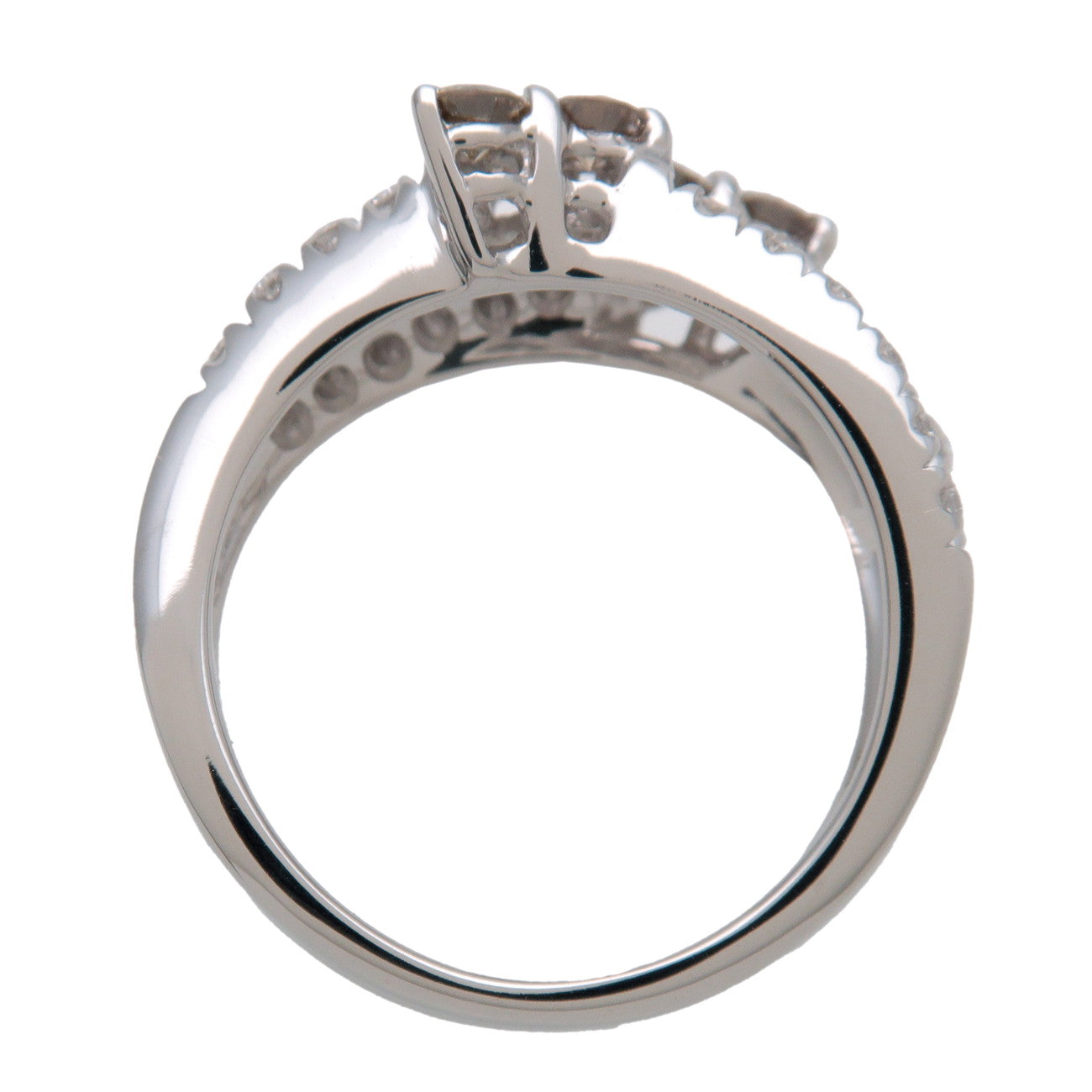 DAMIANI Flower Motif Ring K18 750WG White Gold Diamond US5 EU49.5