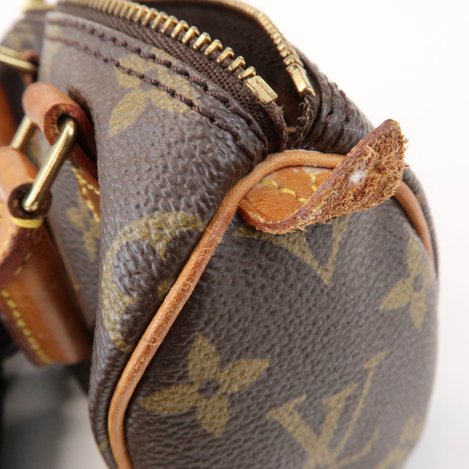 Louis Vuitton Monogram Mini Speedy Hand Bag Boston Bag Brown M41534