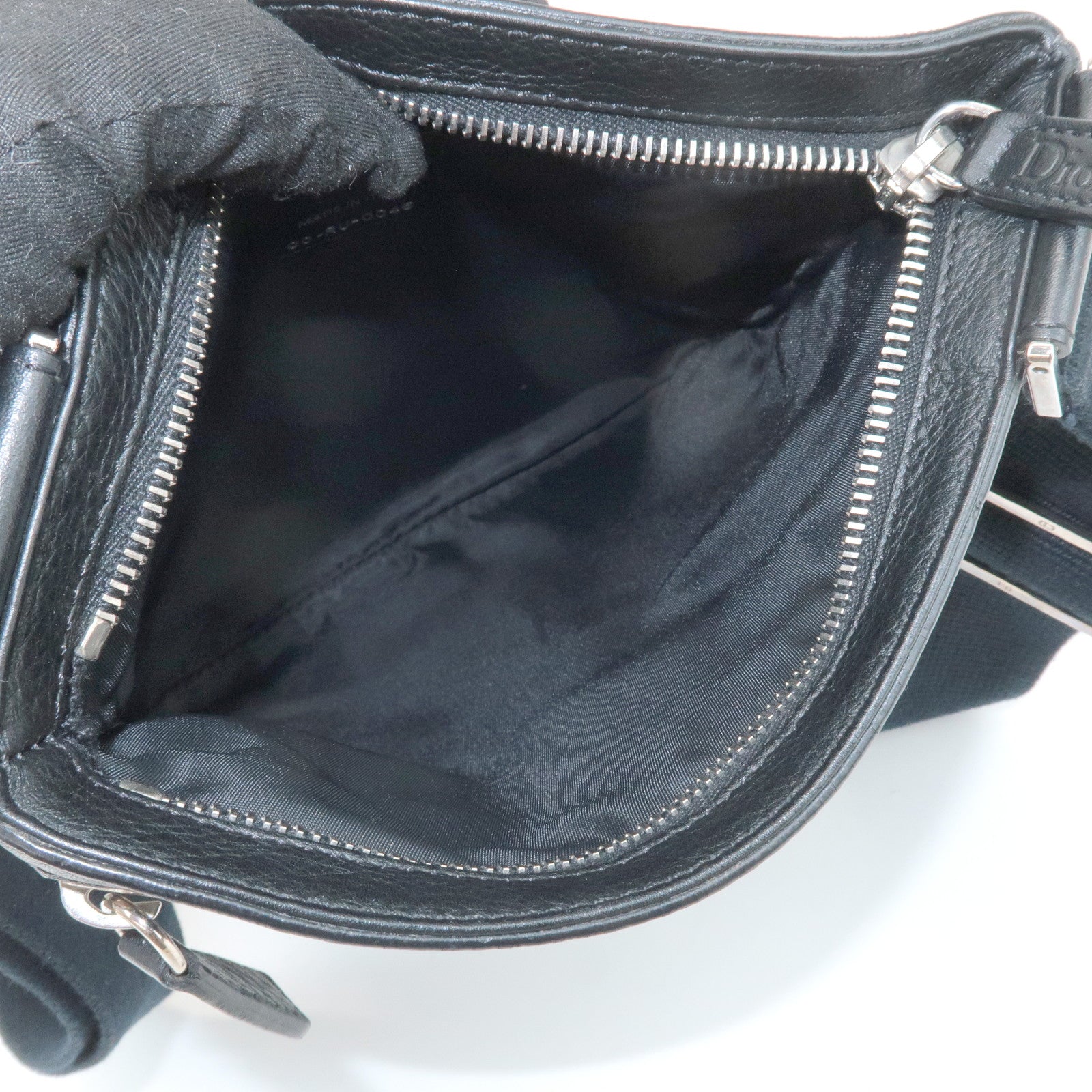 Christian Dior Trotter Street Chic Leather Canvas Shoulder Bag Used