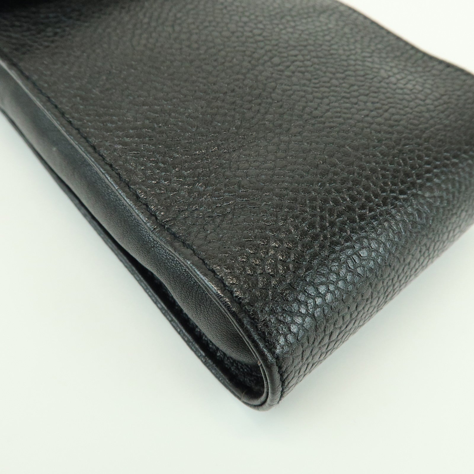 CHANEL COCO Mark Caviarskin Chain Shoulder Phone Case Black